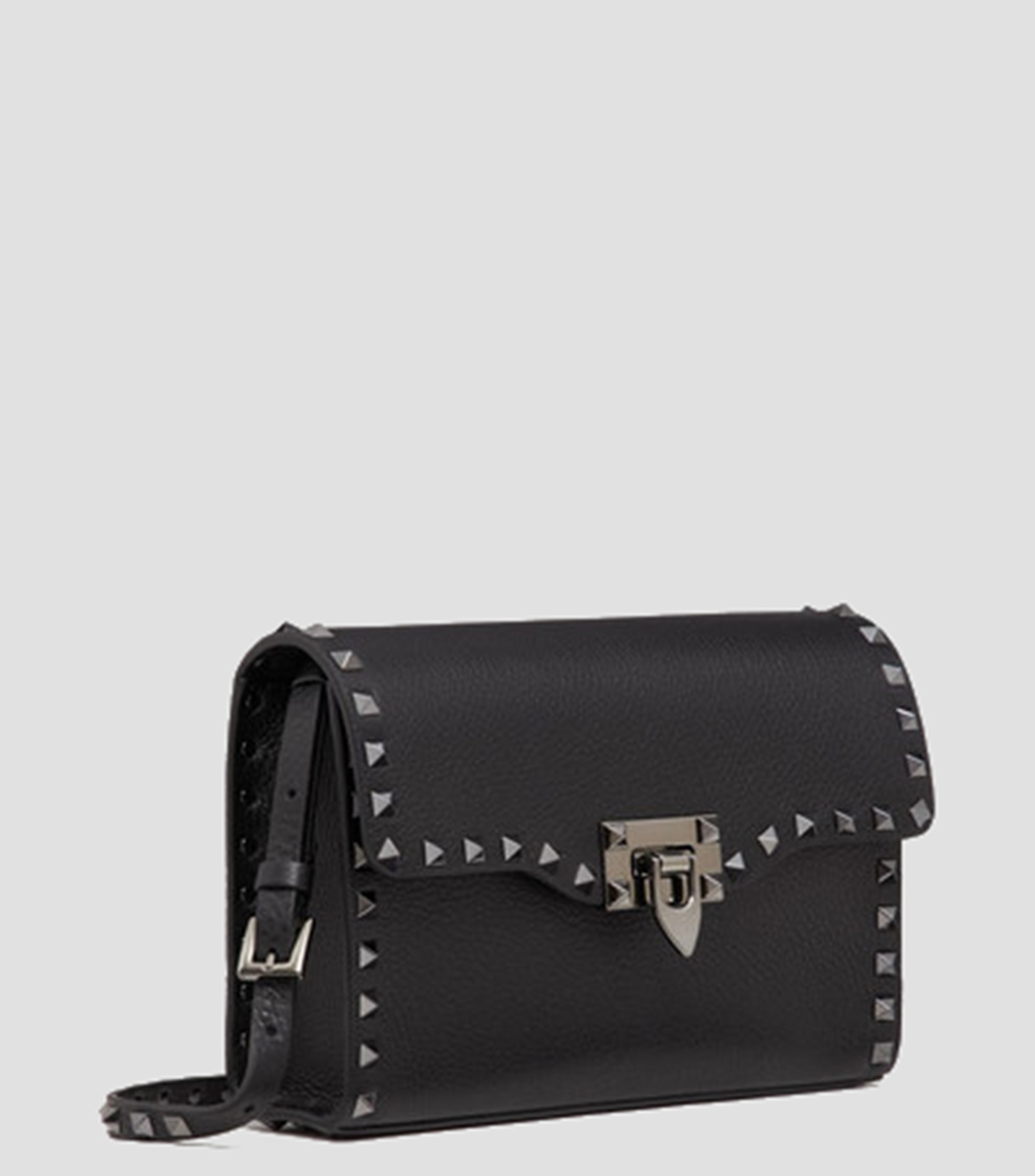 Bolsa Shoulder en piel con estoperoles Mujer