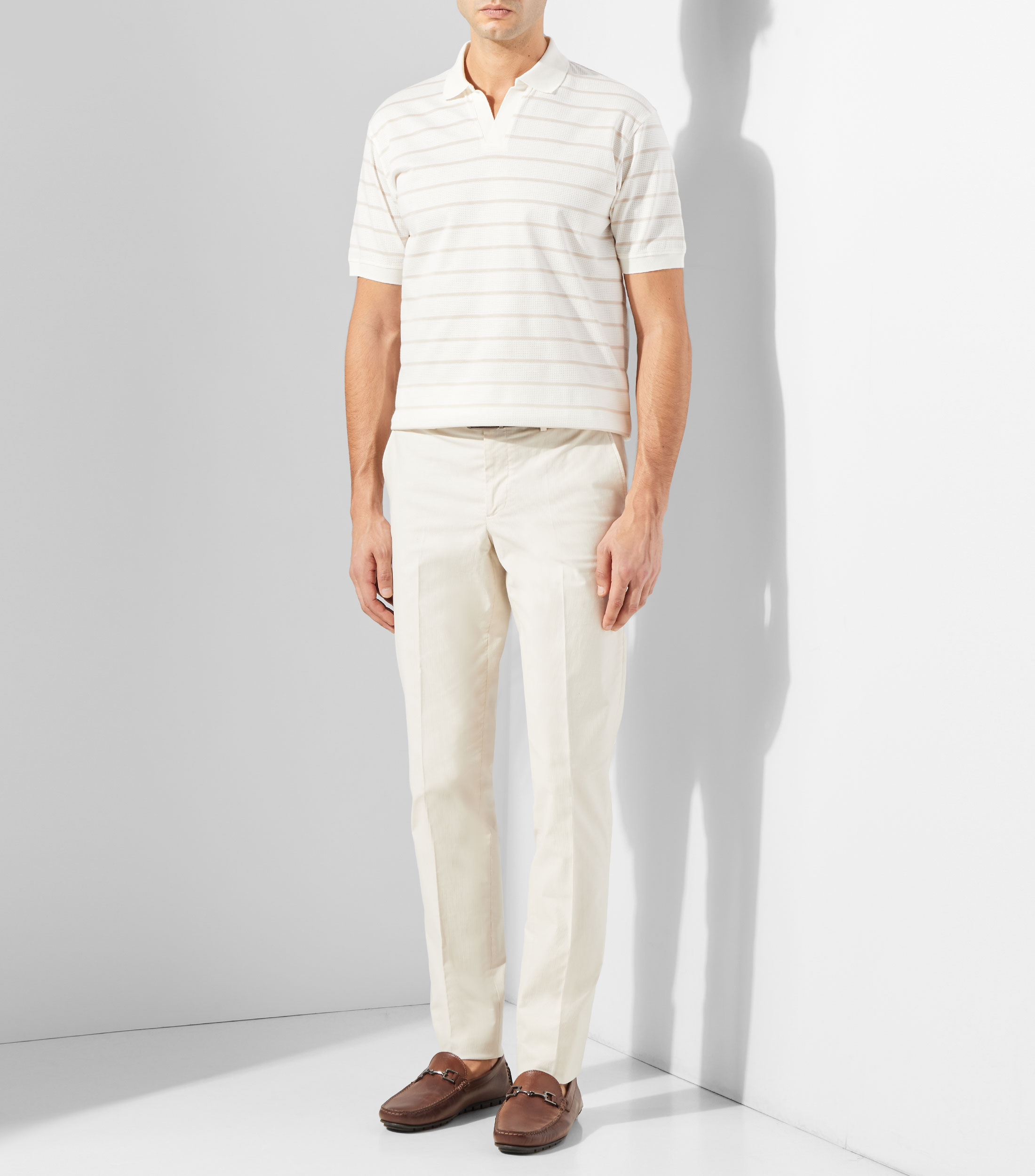 Playera tipo polo manga corta de rayas Hombre