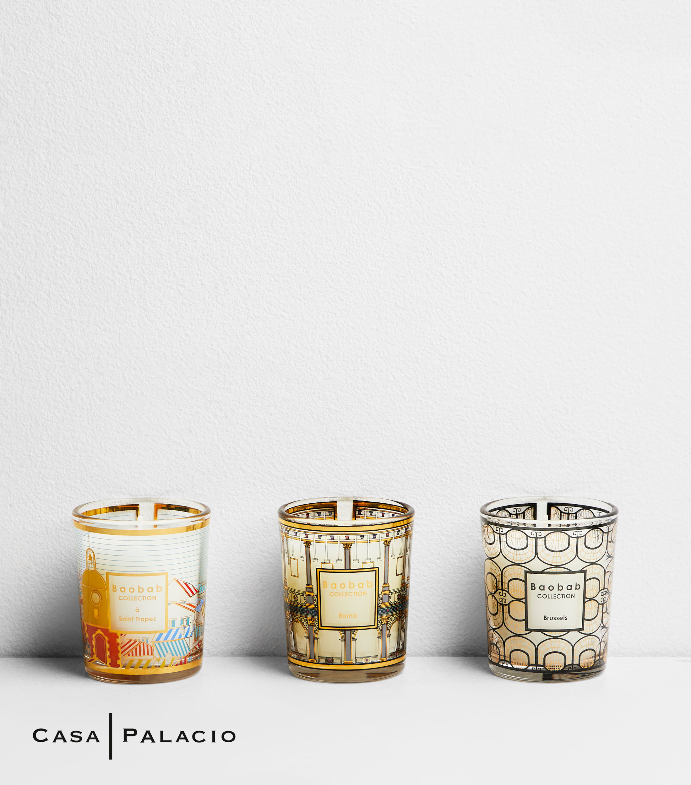 Set 3 Velas Arómaticas Brussels- Roma- Saint Tropez