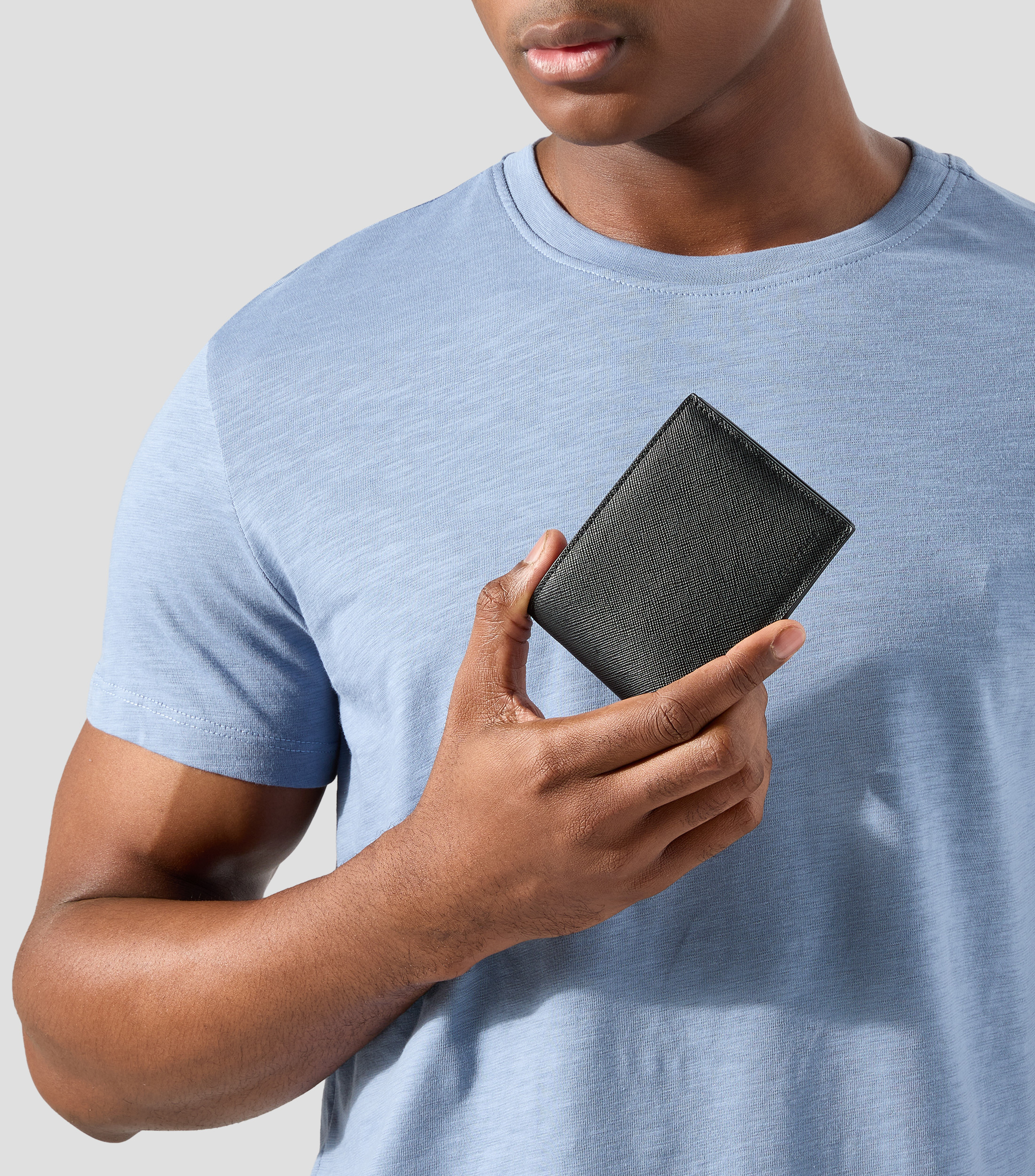Cartera bifold en piel fantasía Hombre