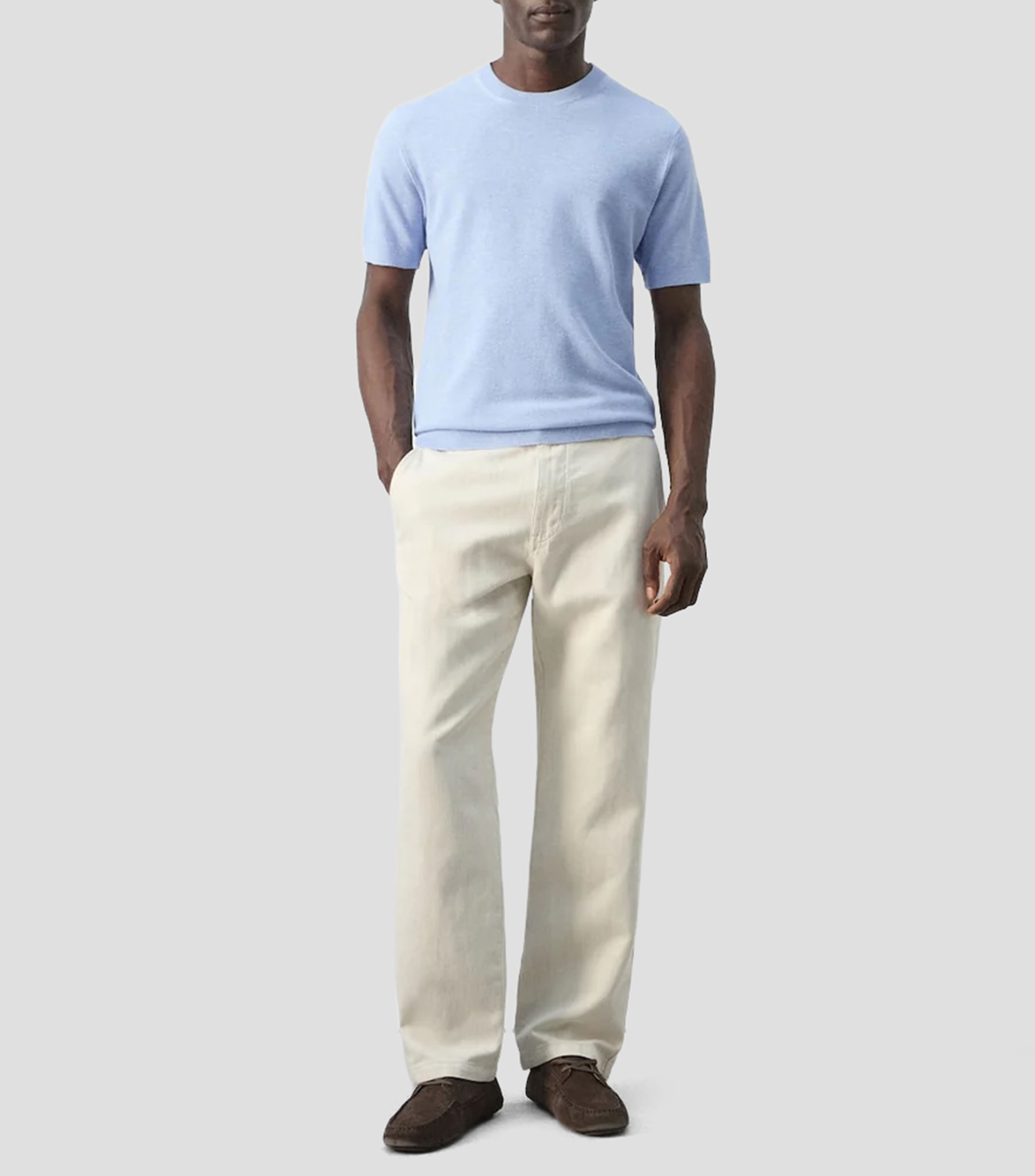Playera cuello redondo manga corta jaspeada Hombre