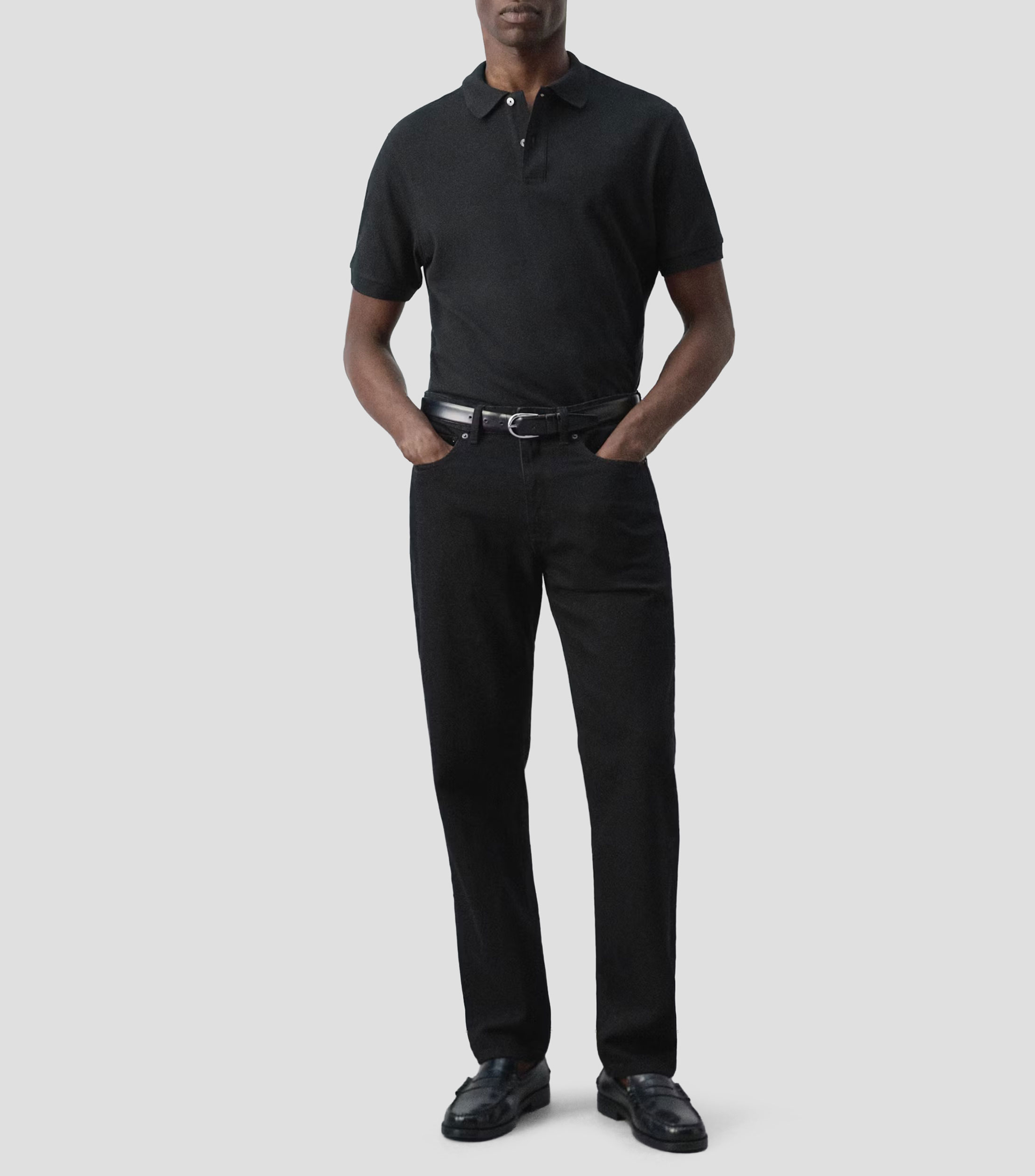 Playera tipo polo manga corta lisa Hombre