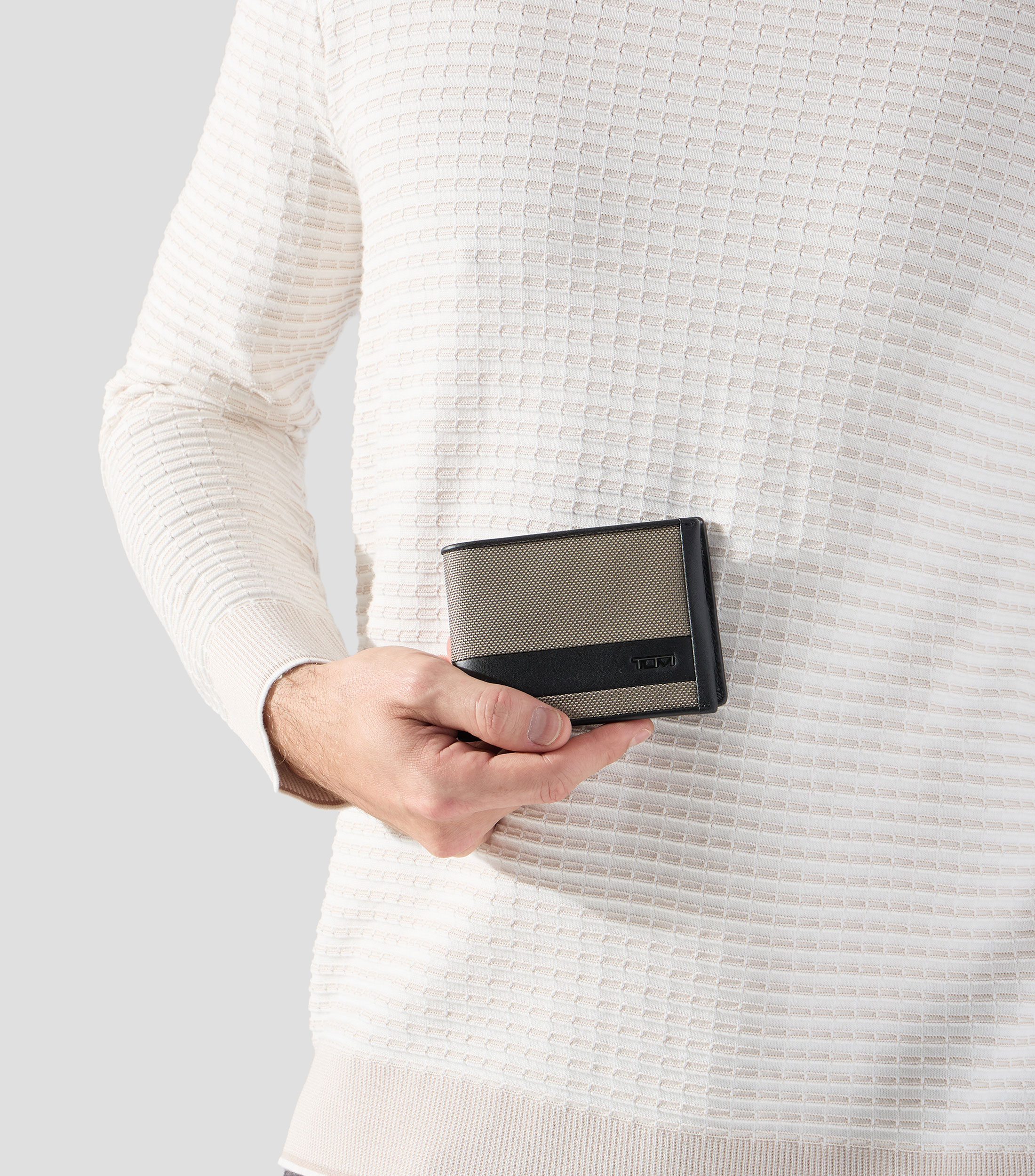 Cartera bifold gris Alpha SLG con microdiseño Hombre