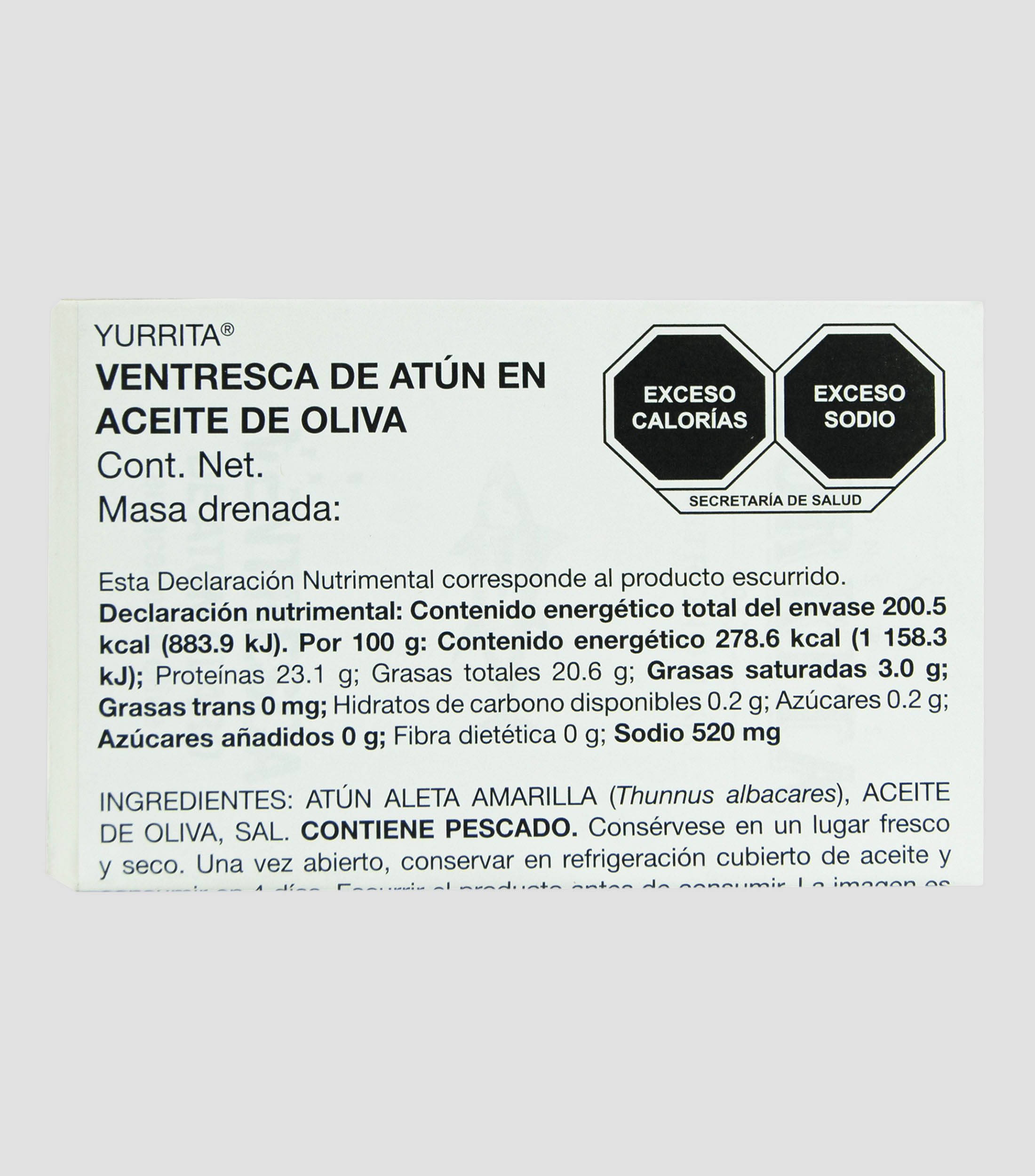 Ventresca de atun claro en aceite de oliva, 111 g