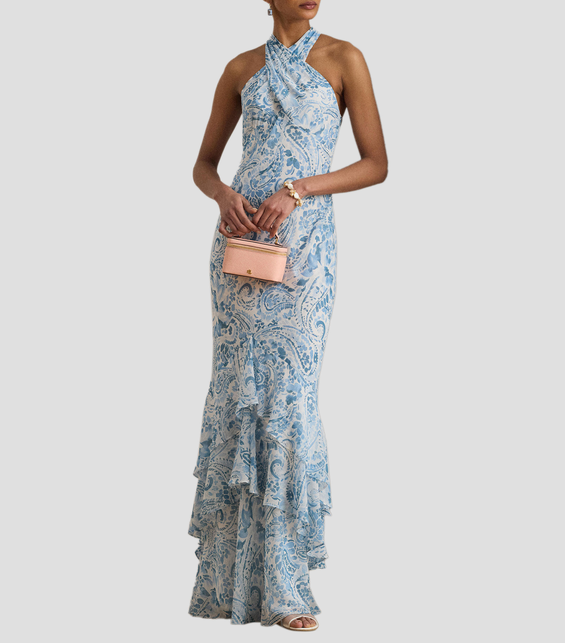 Vestido largo estampado Mujer