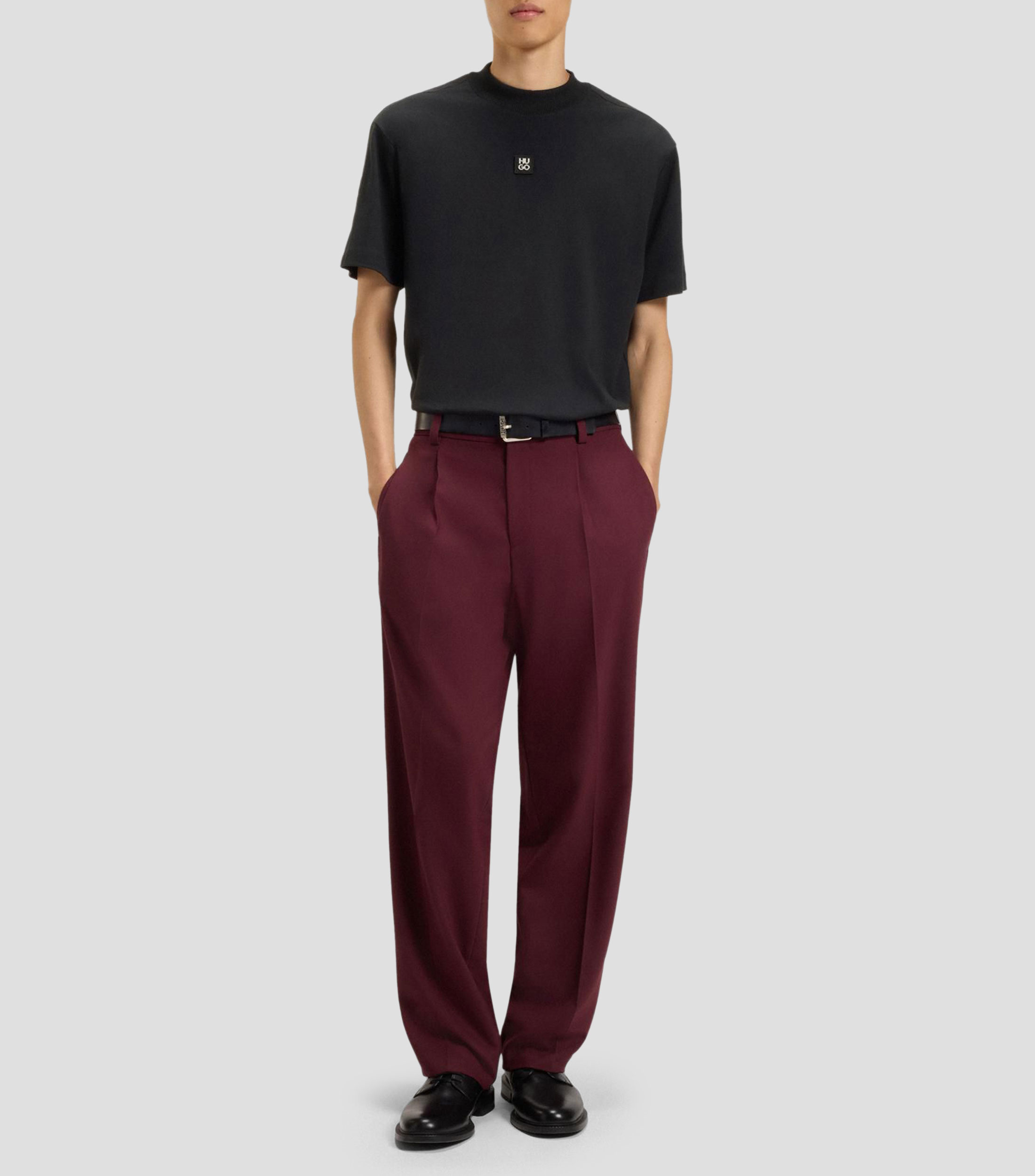 Playera de algodón interlock con cinta geométrica Hombre
