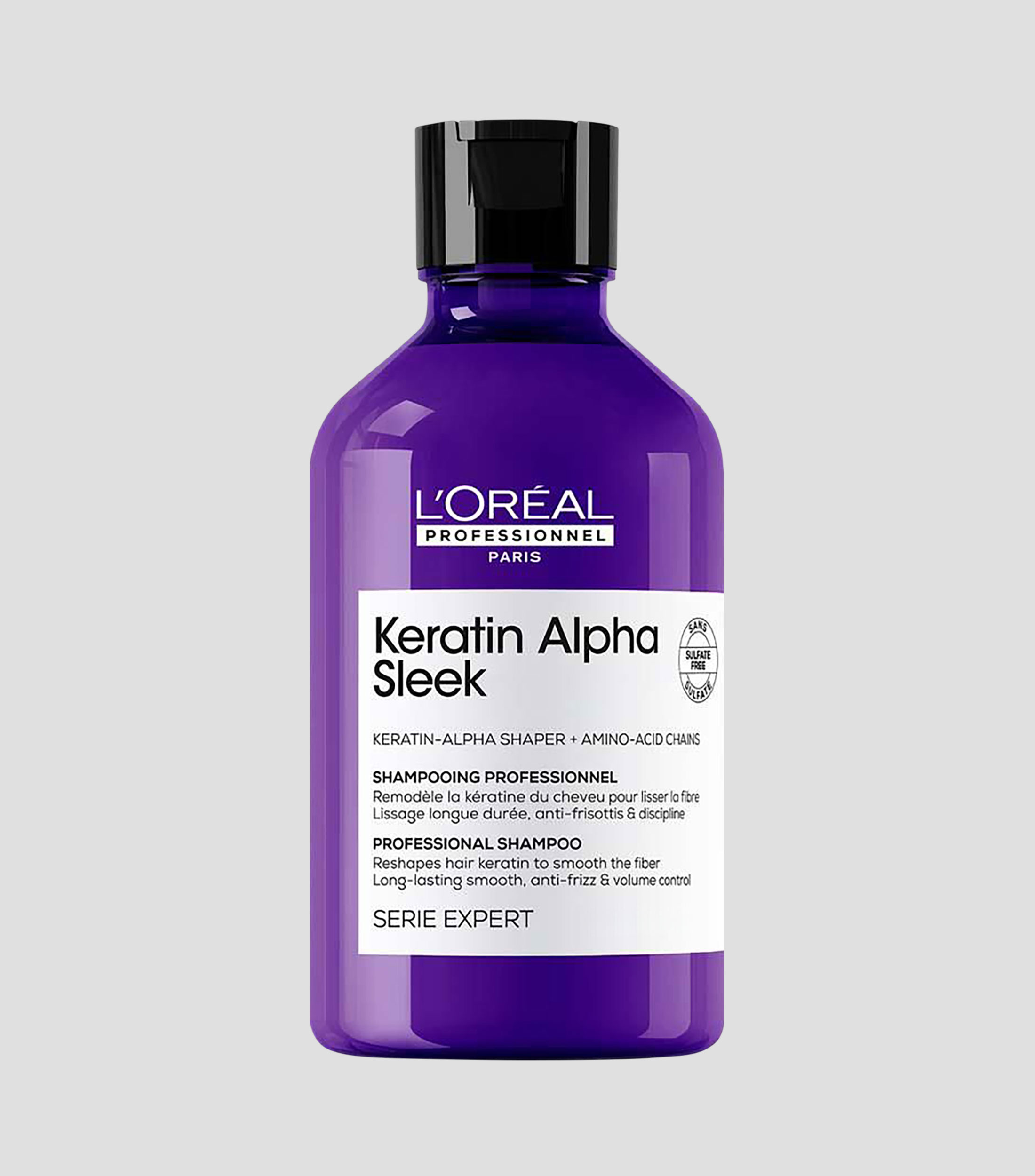 Shampoo Profesional anti-frizz Keratin Alpha Sleek, 300 ml