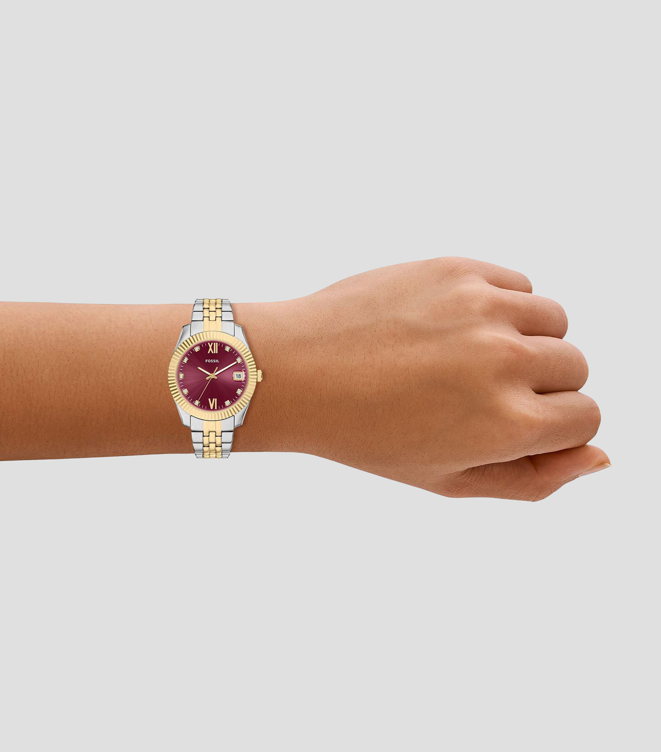 Reloj para Mujer Scarlette Casual Vino, Dorado