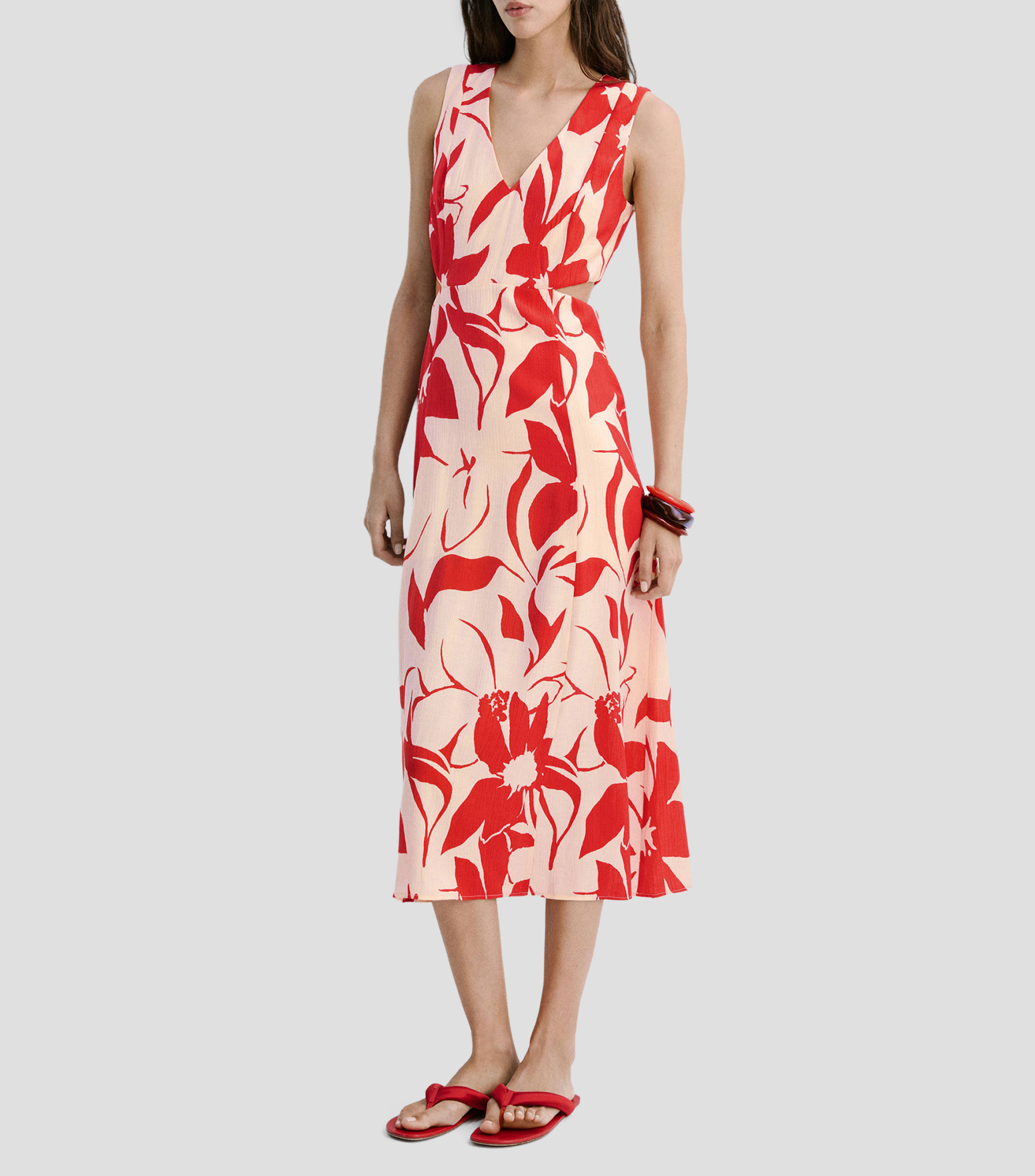 Vestido casual midi estampado Mujer