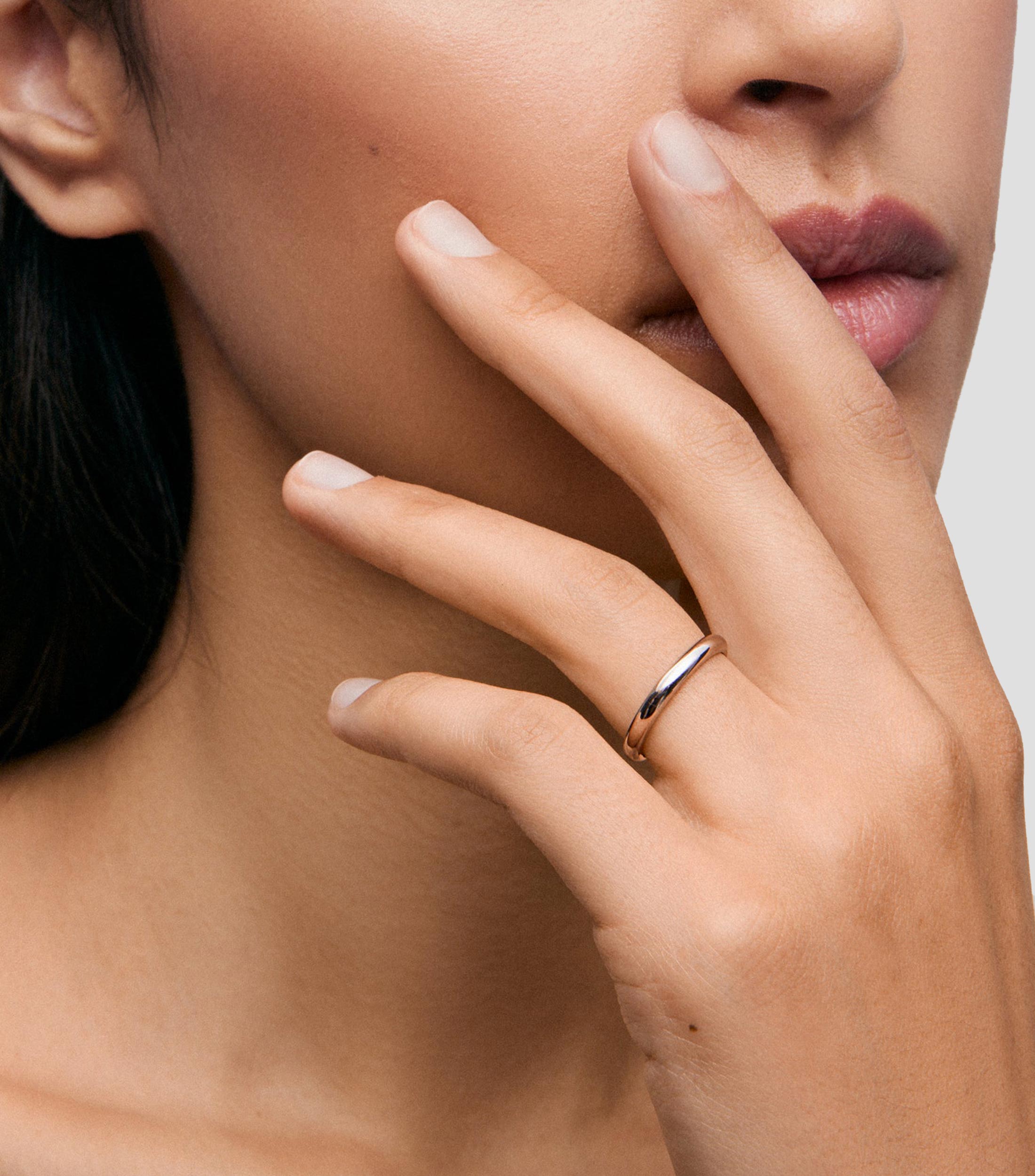 Anillo Solitario en oro blanco 18 Kts Unisex Talla 15