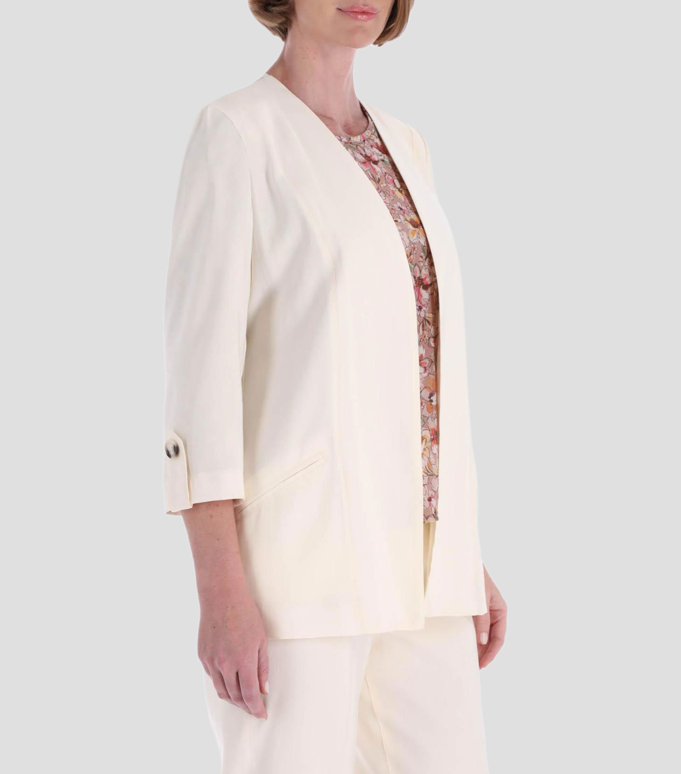 Saco abierto liso Línea Petite Mujer