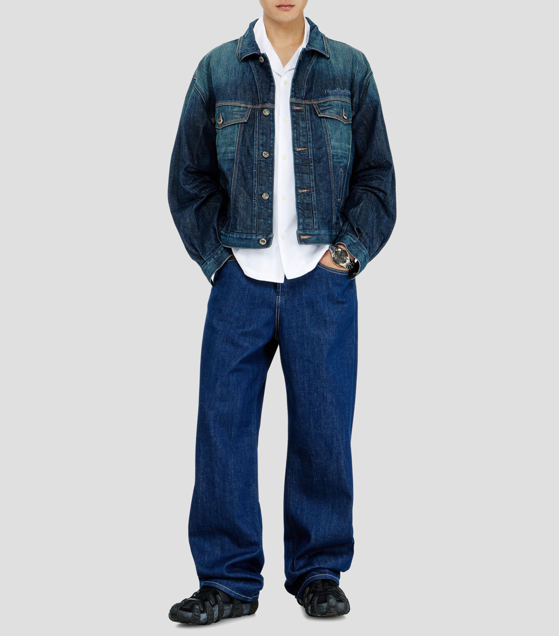 Camisa lisa manga corta Hombre