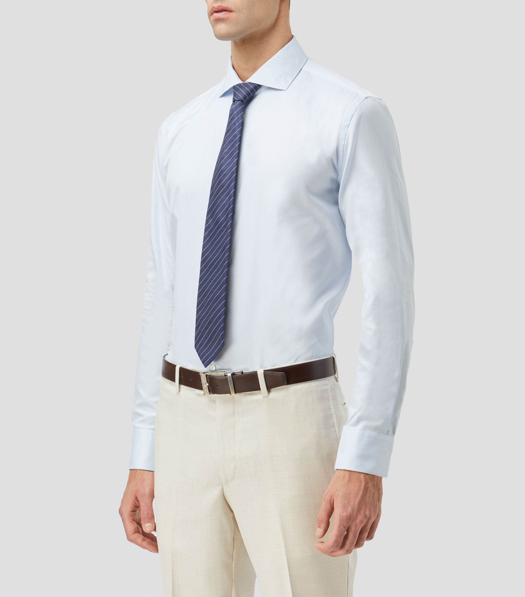 Camisa lisa manga larga Hombre