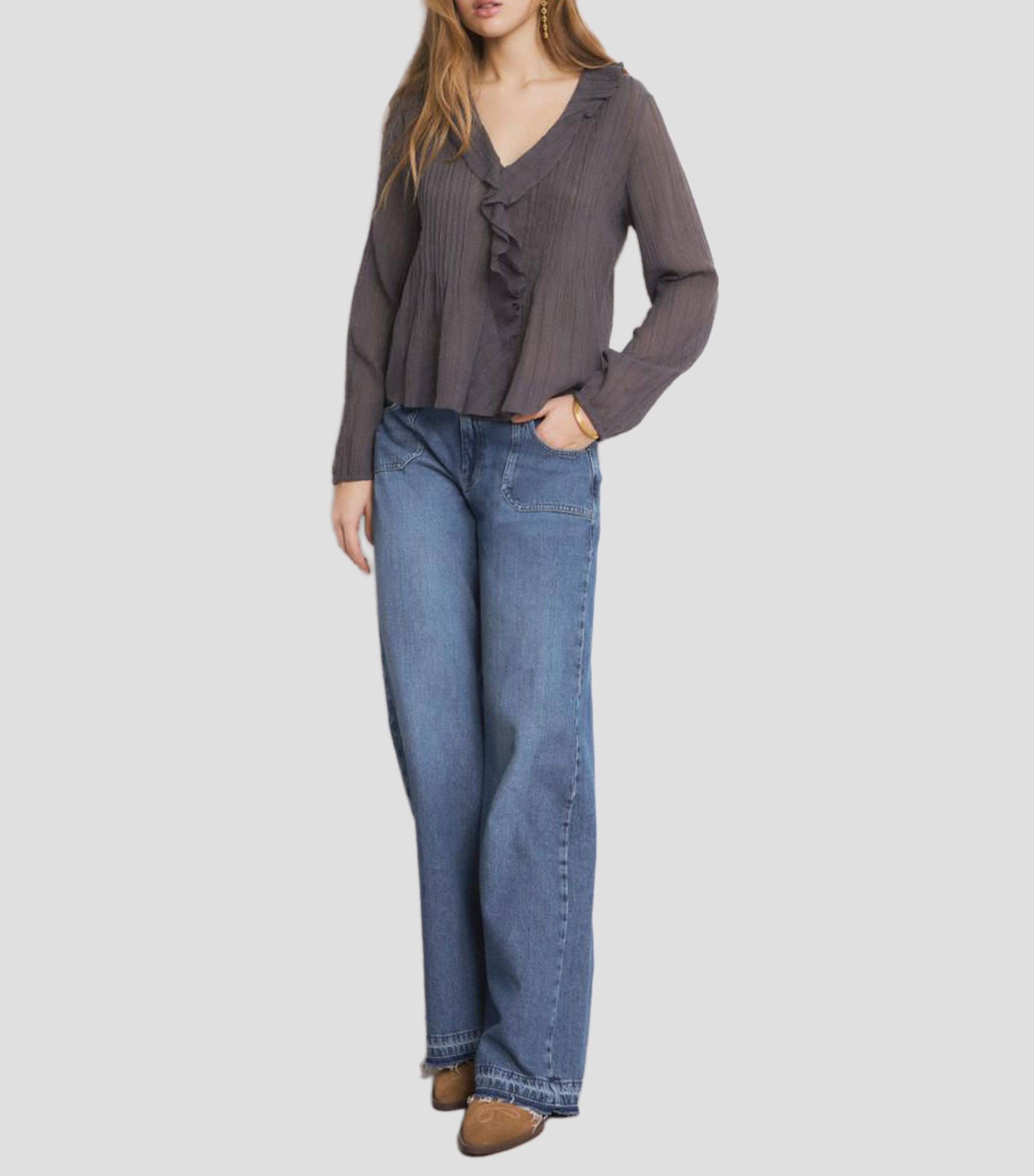 Blusa fantasía manga larga Mujer