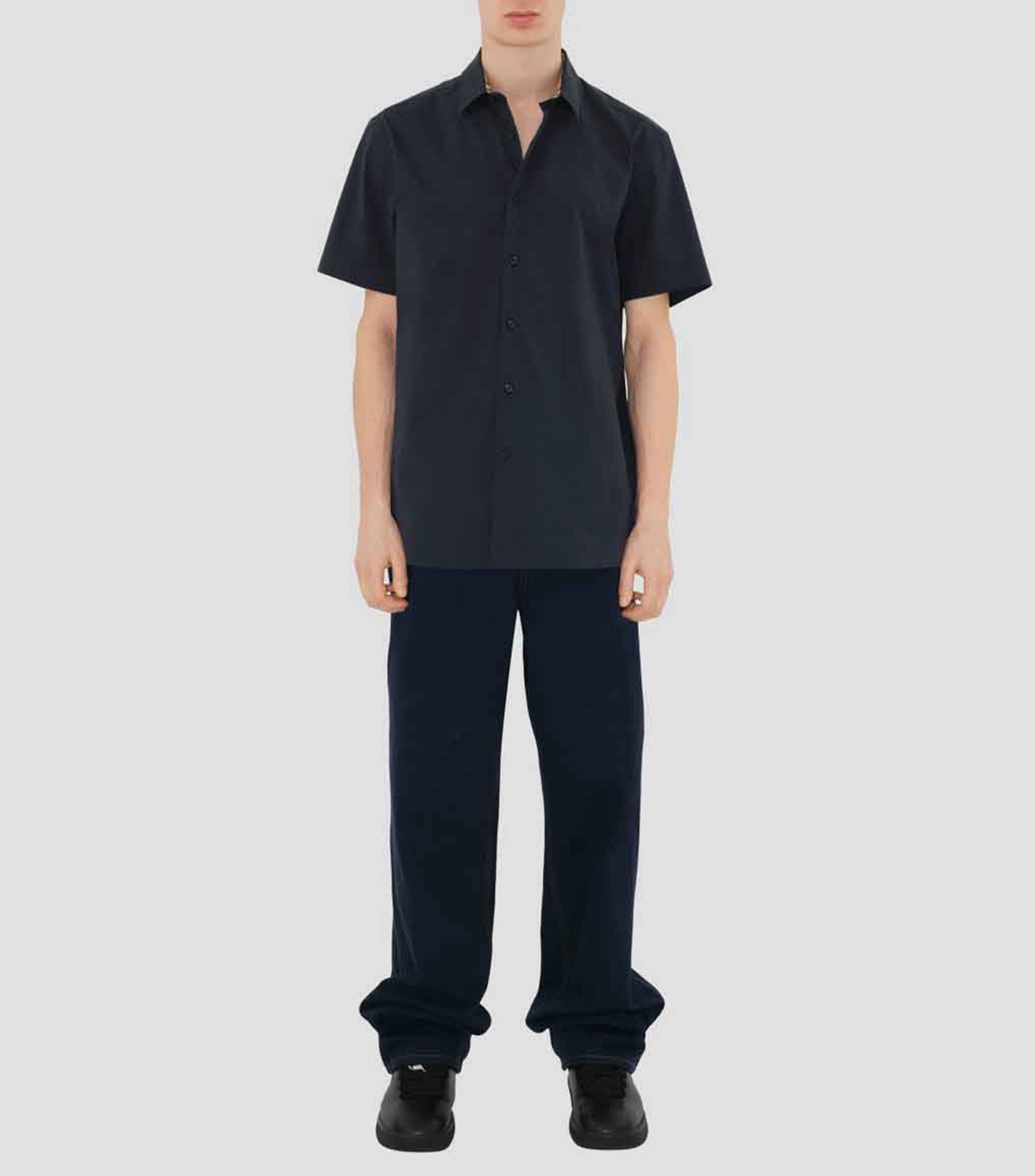 Camisa liso manga corta Hombre