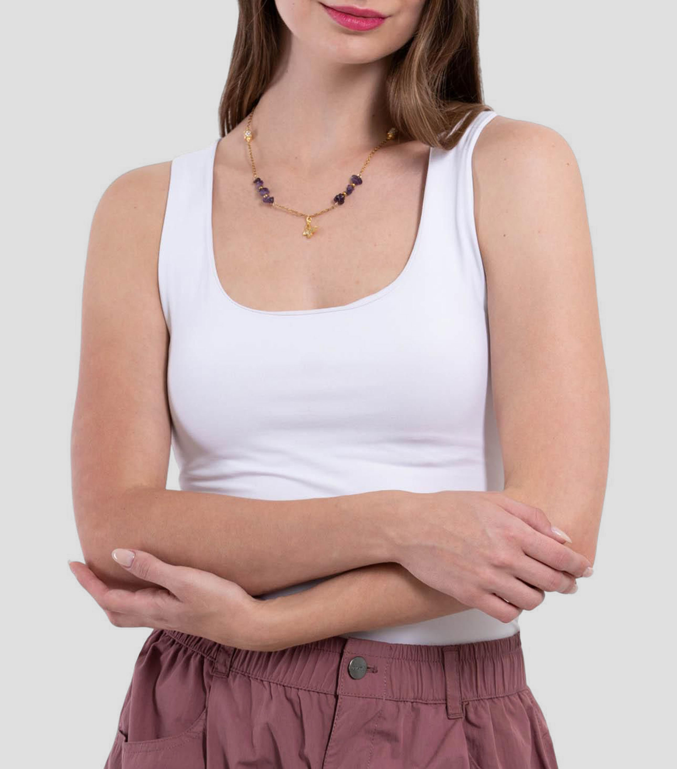 Collar Amatista Mariposa Mujer