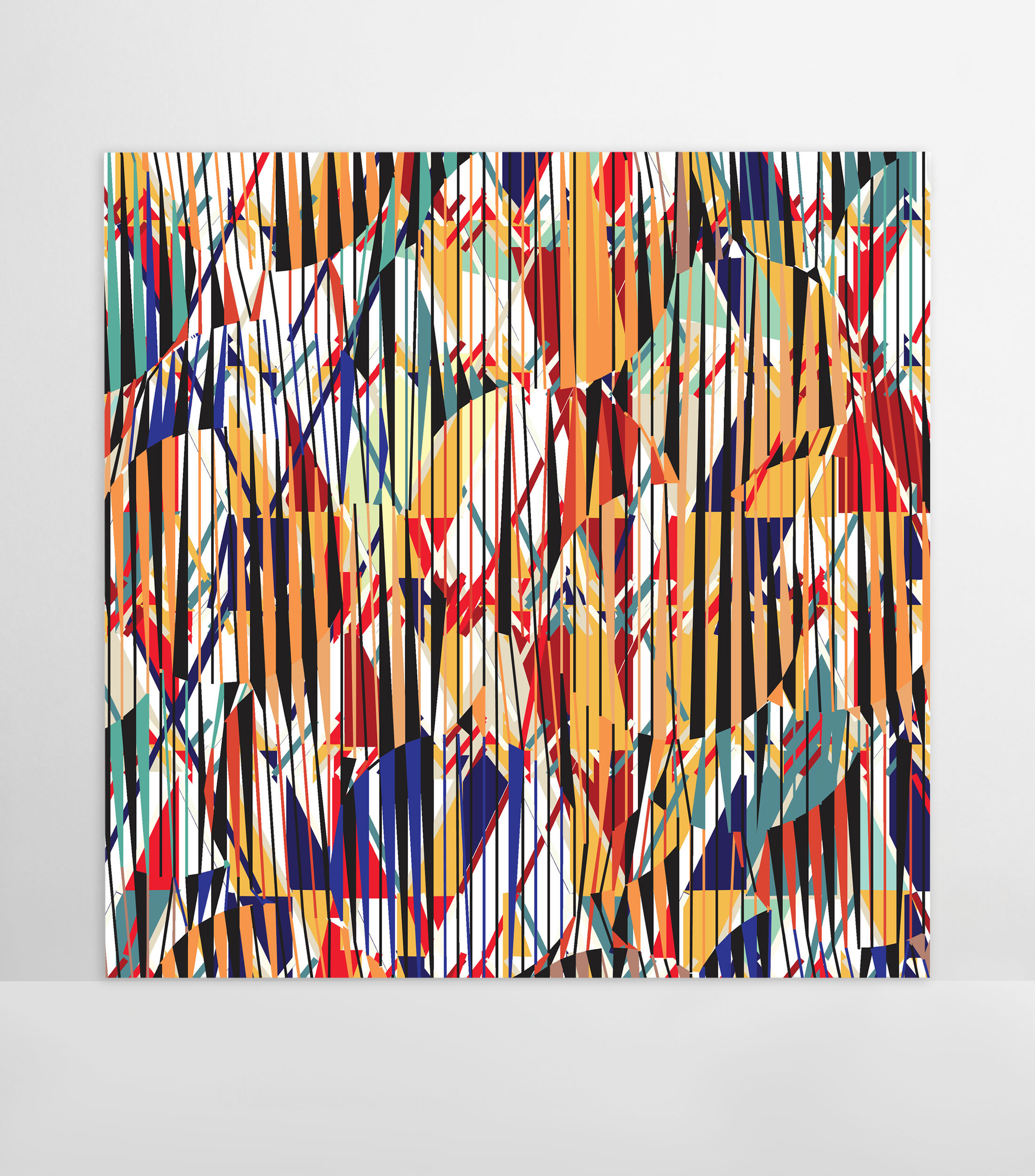 Cuadro decorativo Canvas Oleo Lines en madera y plastico