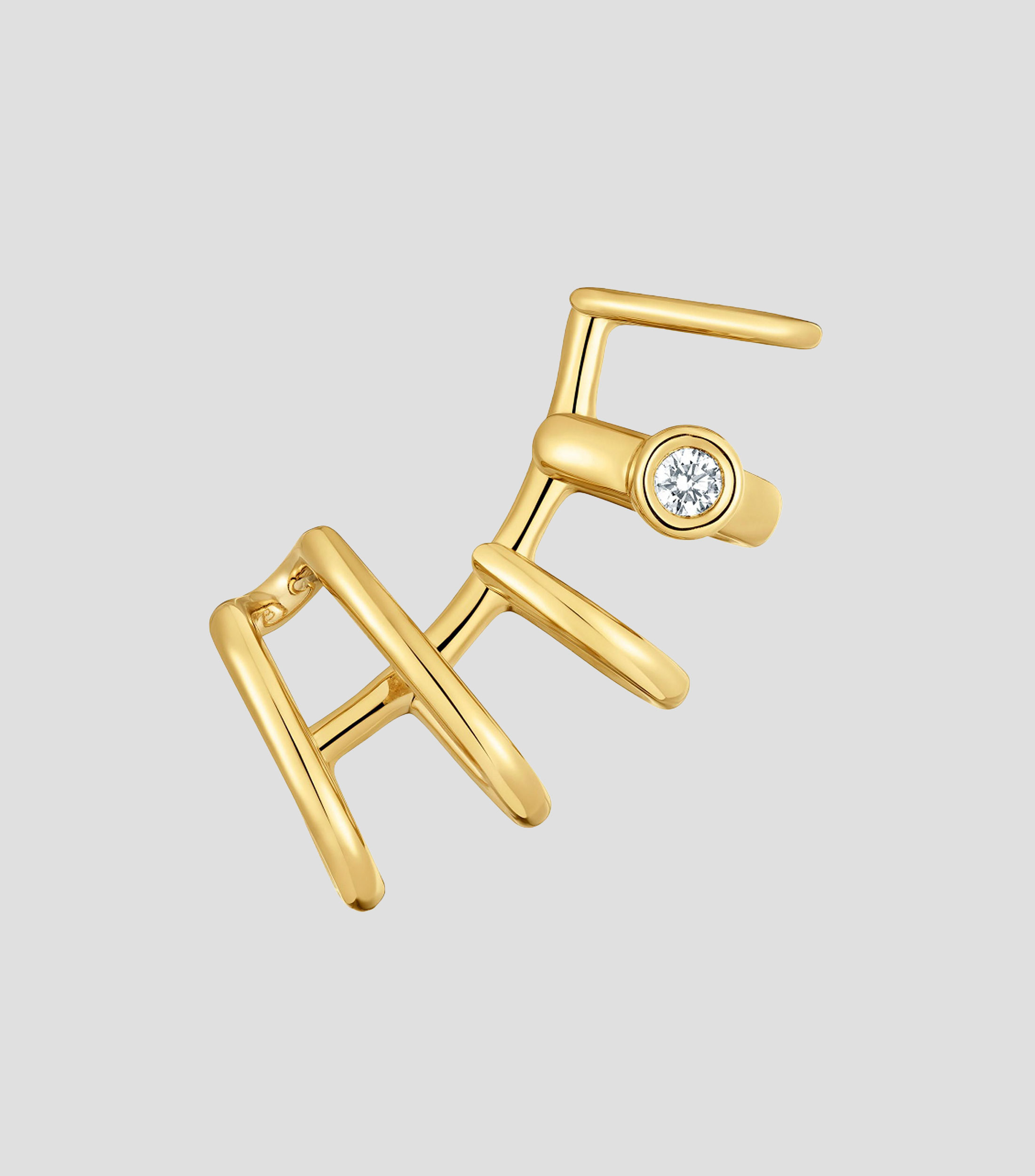 Earcuff en plata .925 con diamante Line Mujer