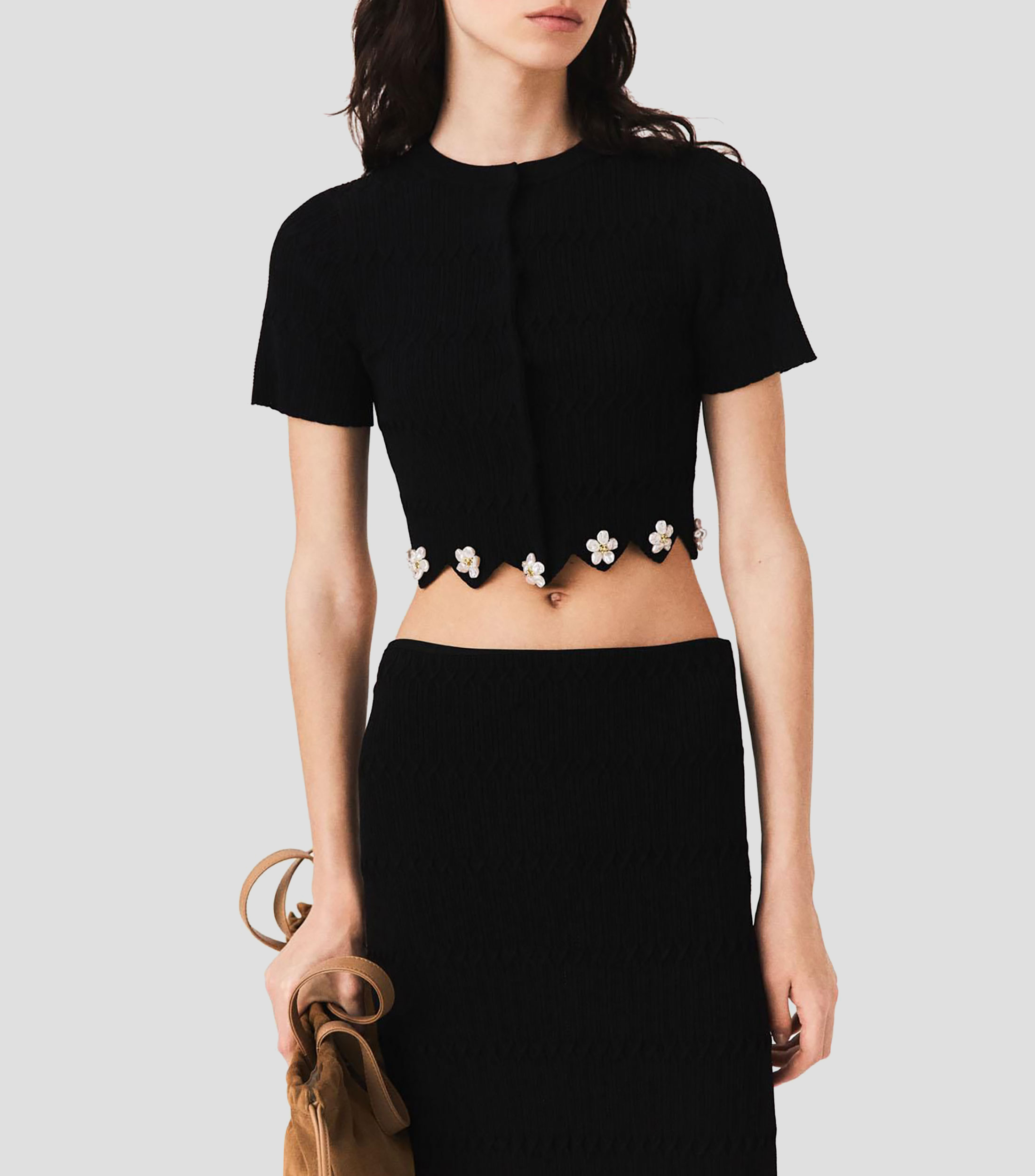 Blusa lisa manga corta Mujer