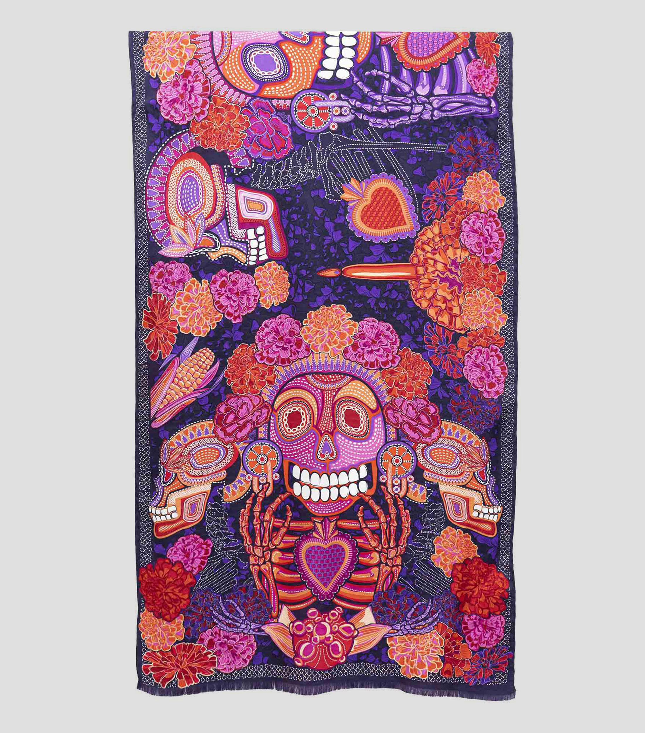 Chalina en Seda Día de Muertos Mujer