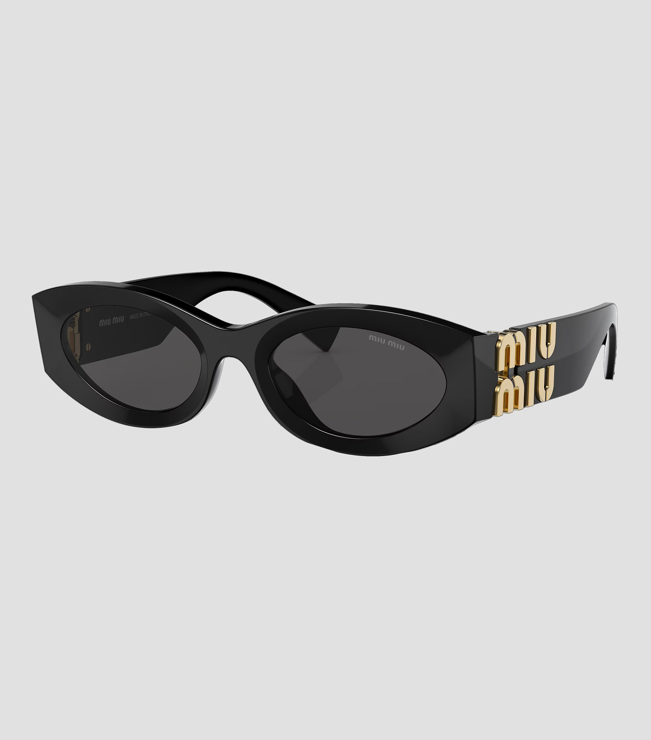 Lentes de sol ovalados negro Mujer