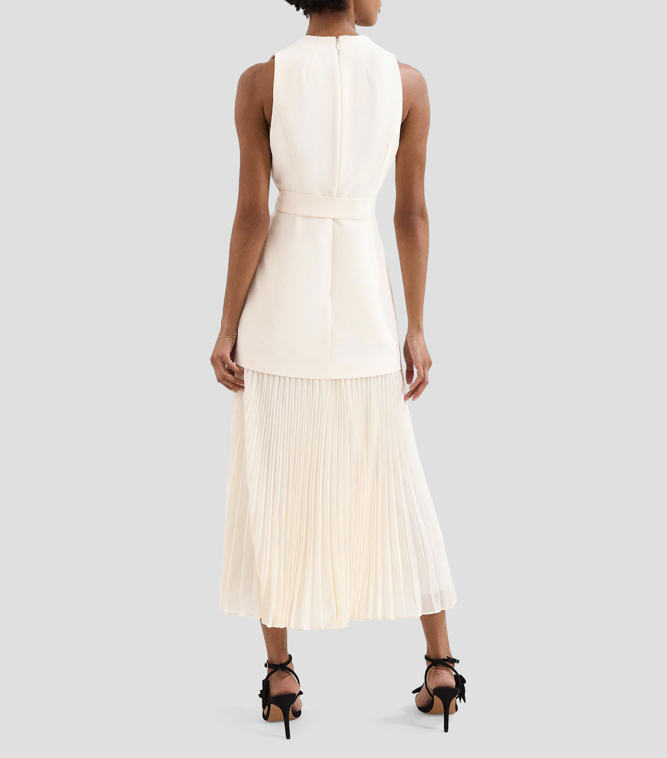 Vestido midi liso Mujer