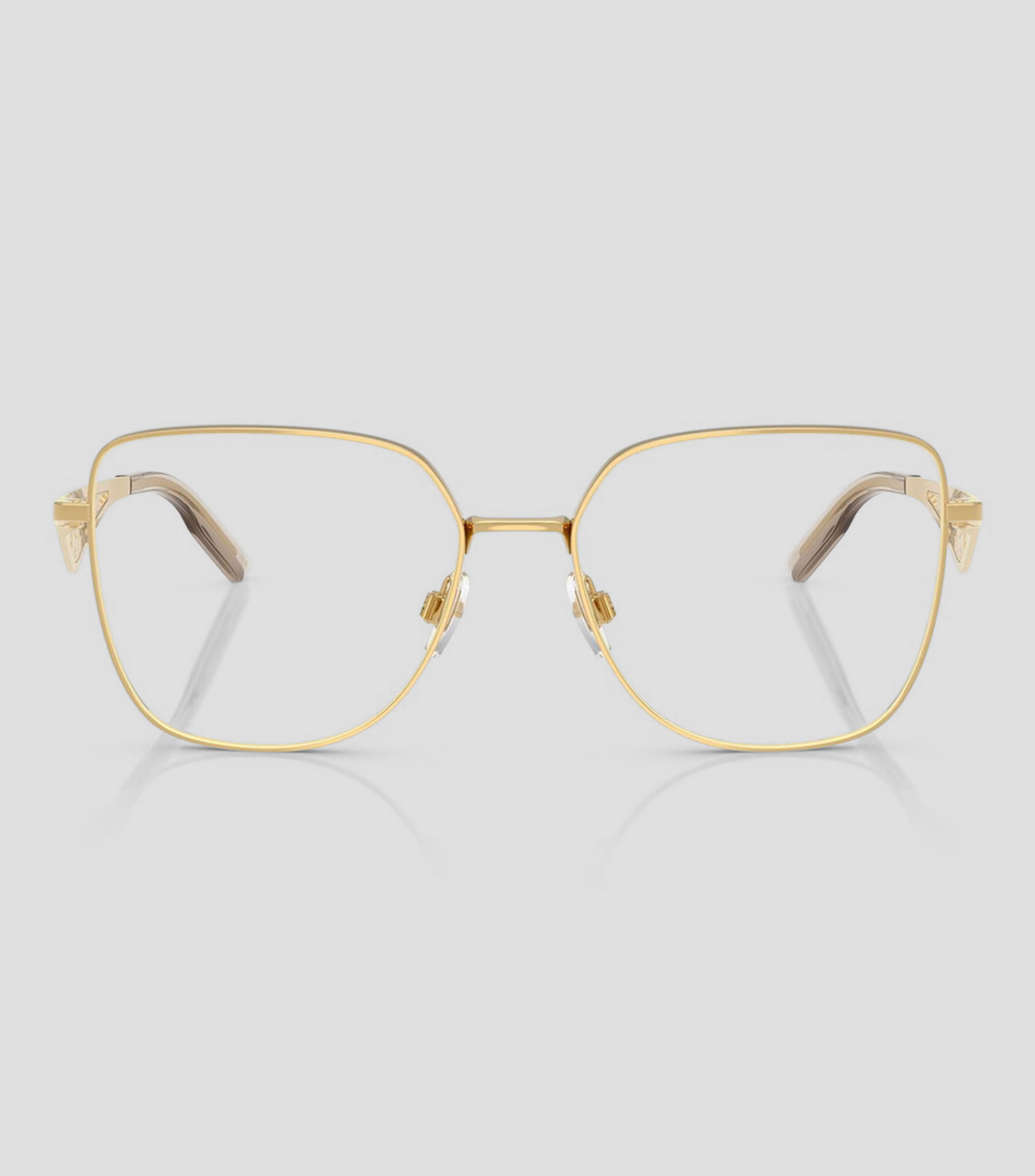 Lentes oftálmicos cuadrados dorados Unisex