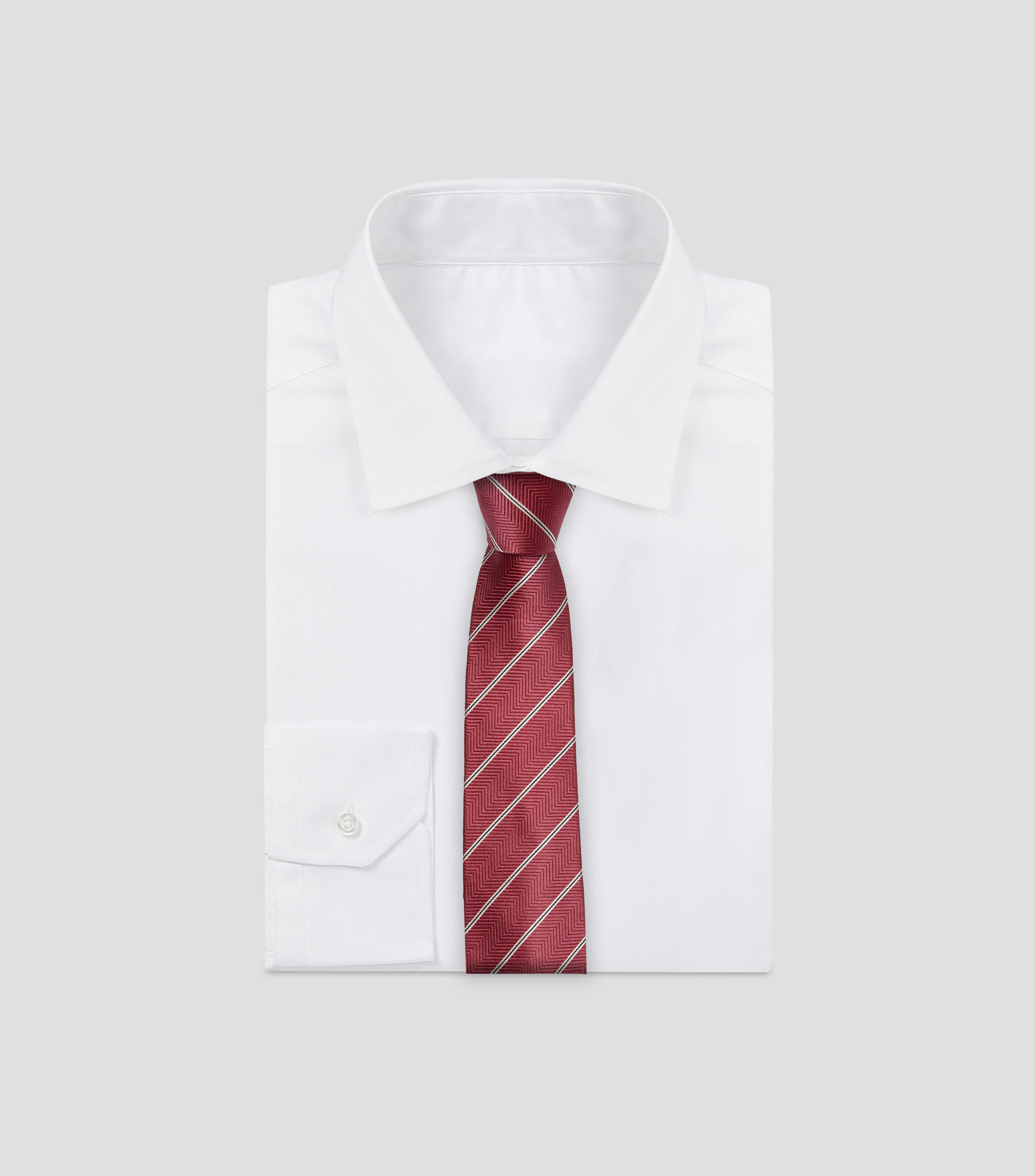 Corbata ancha en seda fucsia con rayas Torino