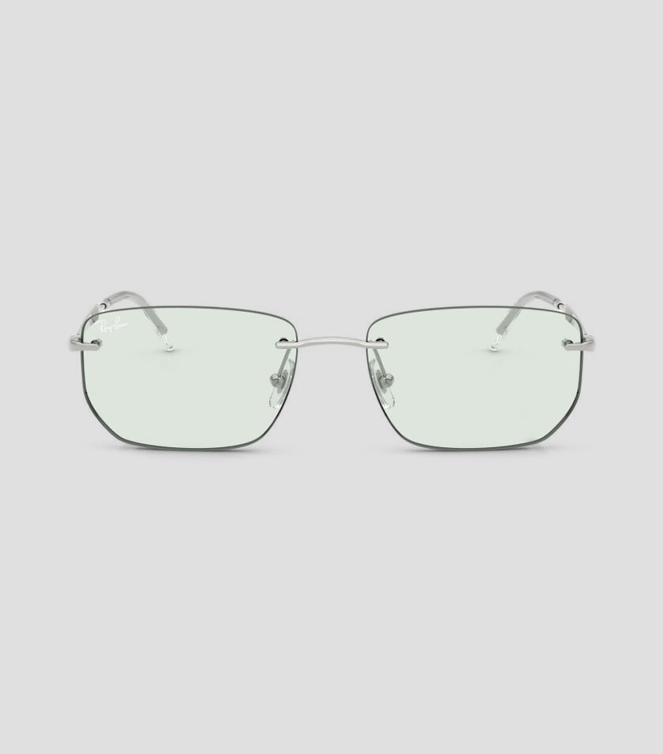 Lentes de sol rectangulares plateados Unisex