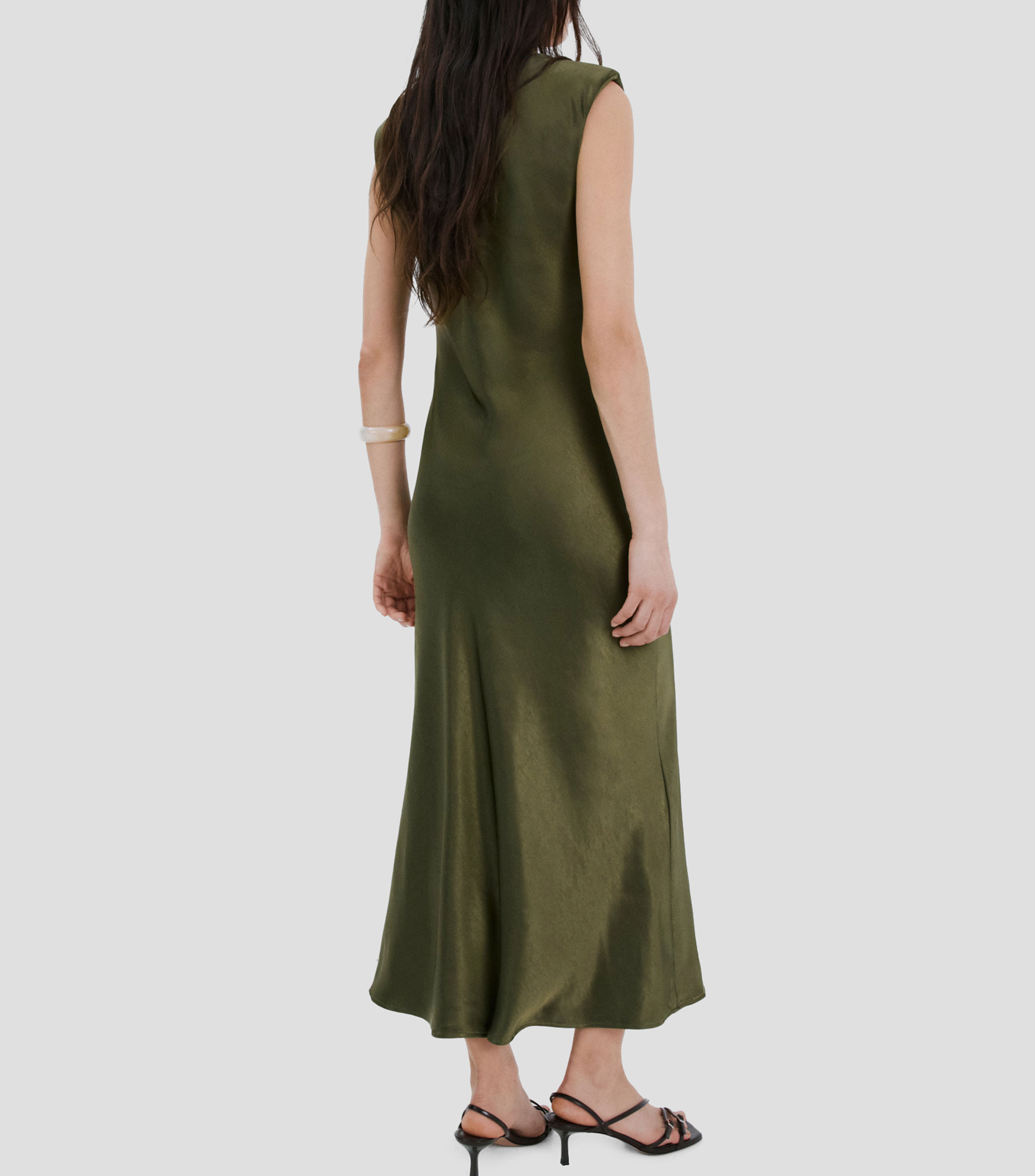 Vestido largo liso Mujer