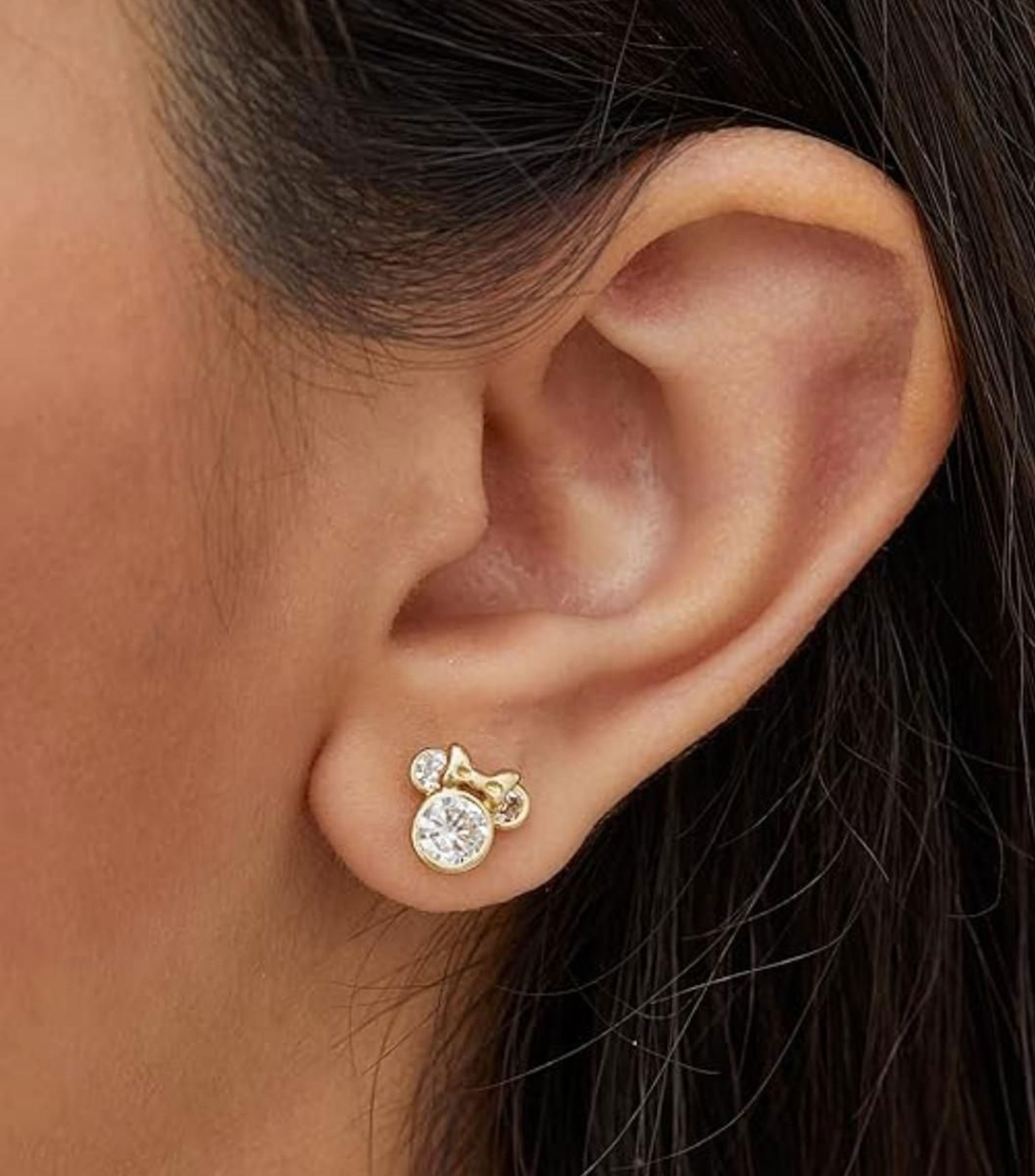 Aretes en Oro de 14 Kilates con circonias Niña
