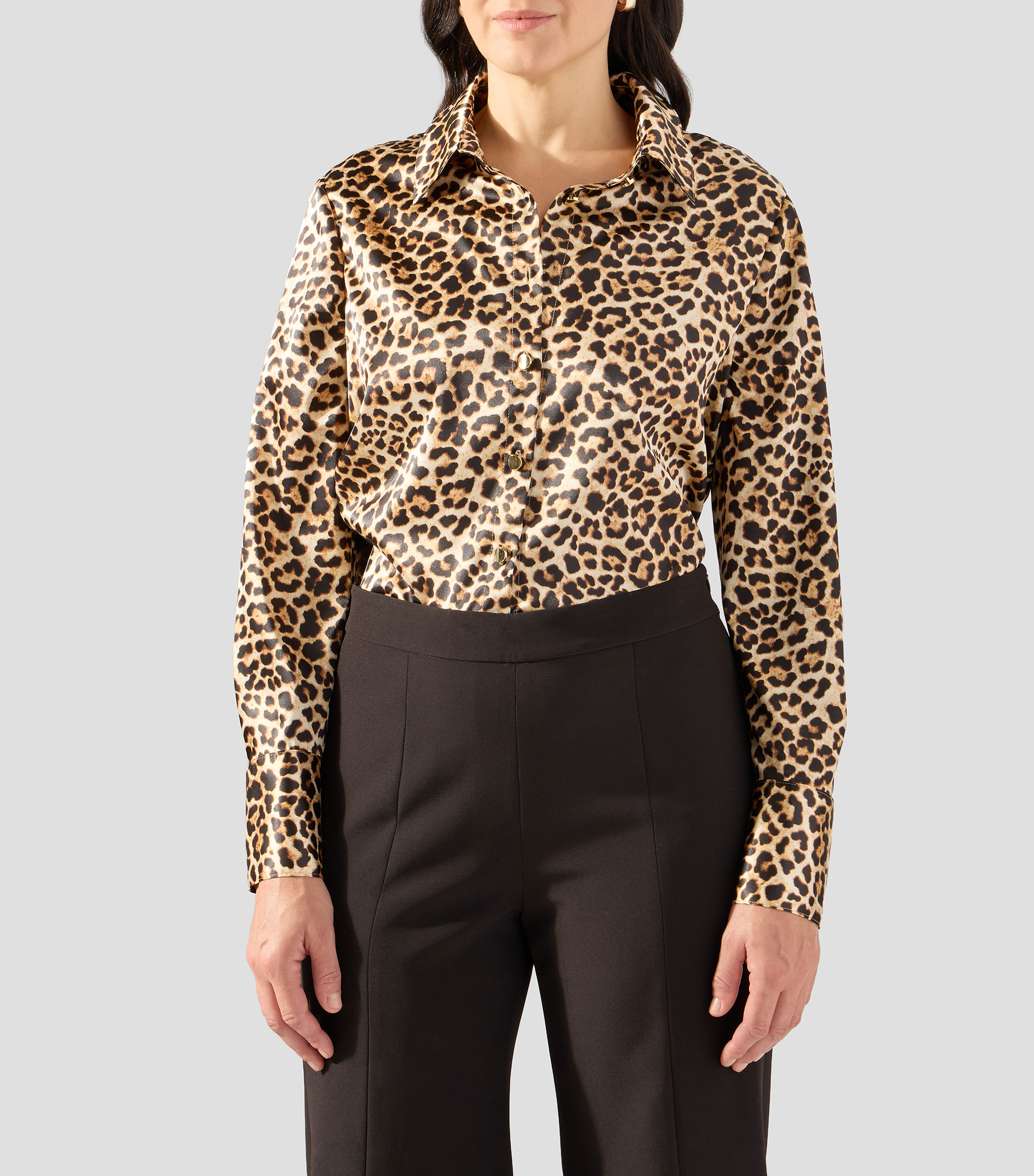 Blusa estampada manga larga Mujer