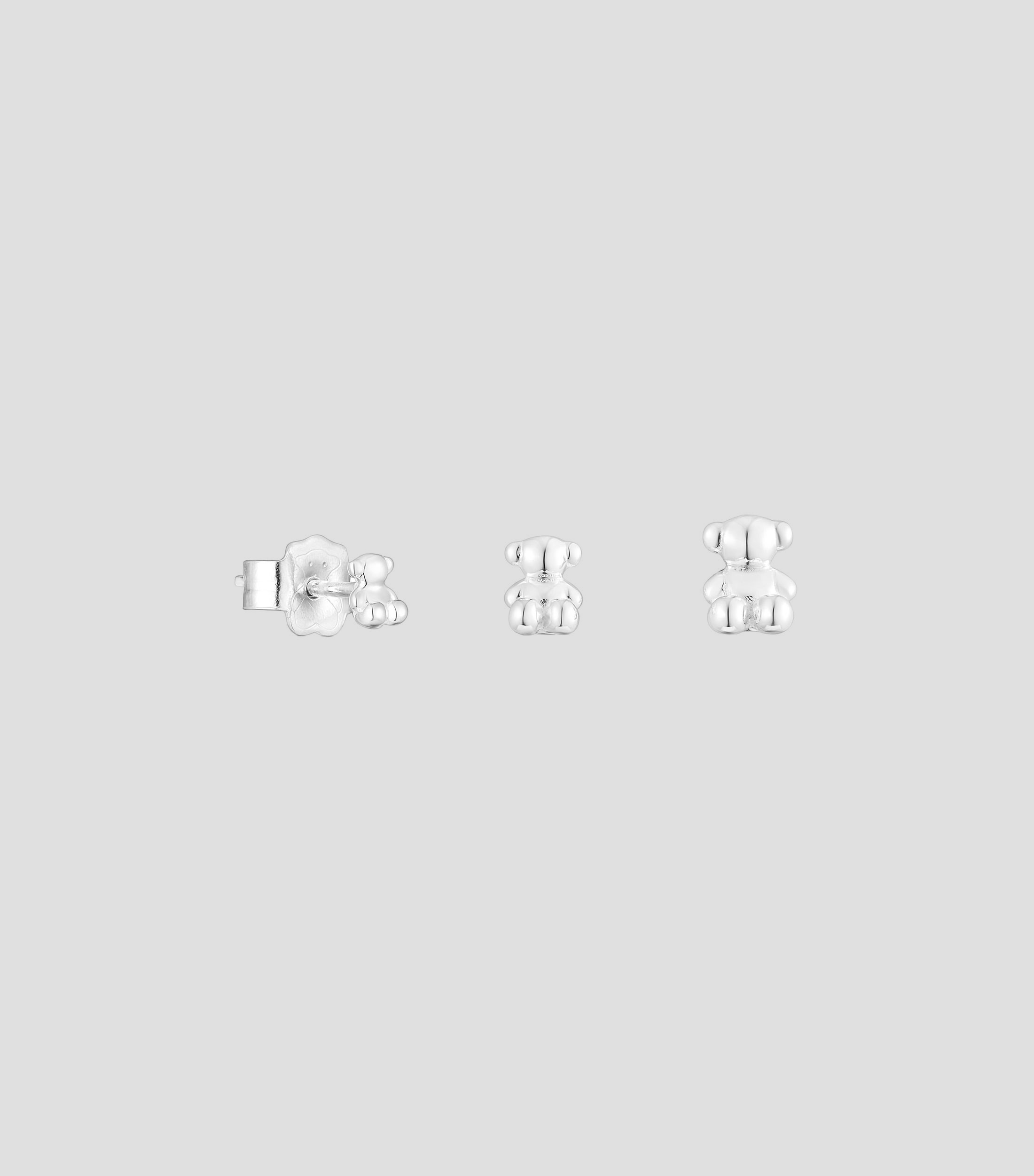 Set 3 Aretes con forma de oso en plata Bold Bear Mujer