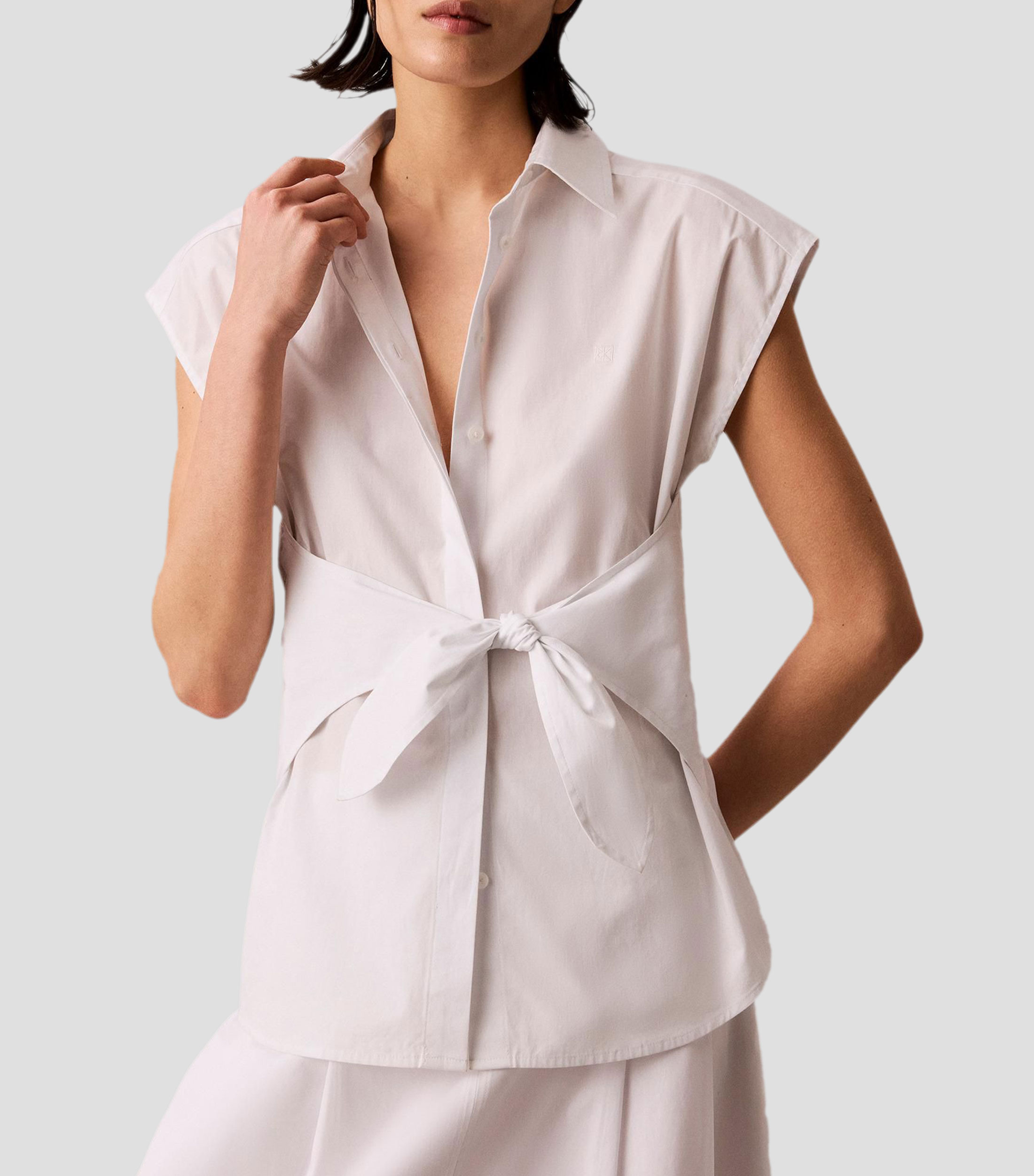 Blusa lisa manga corta Mujer