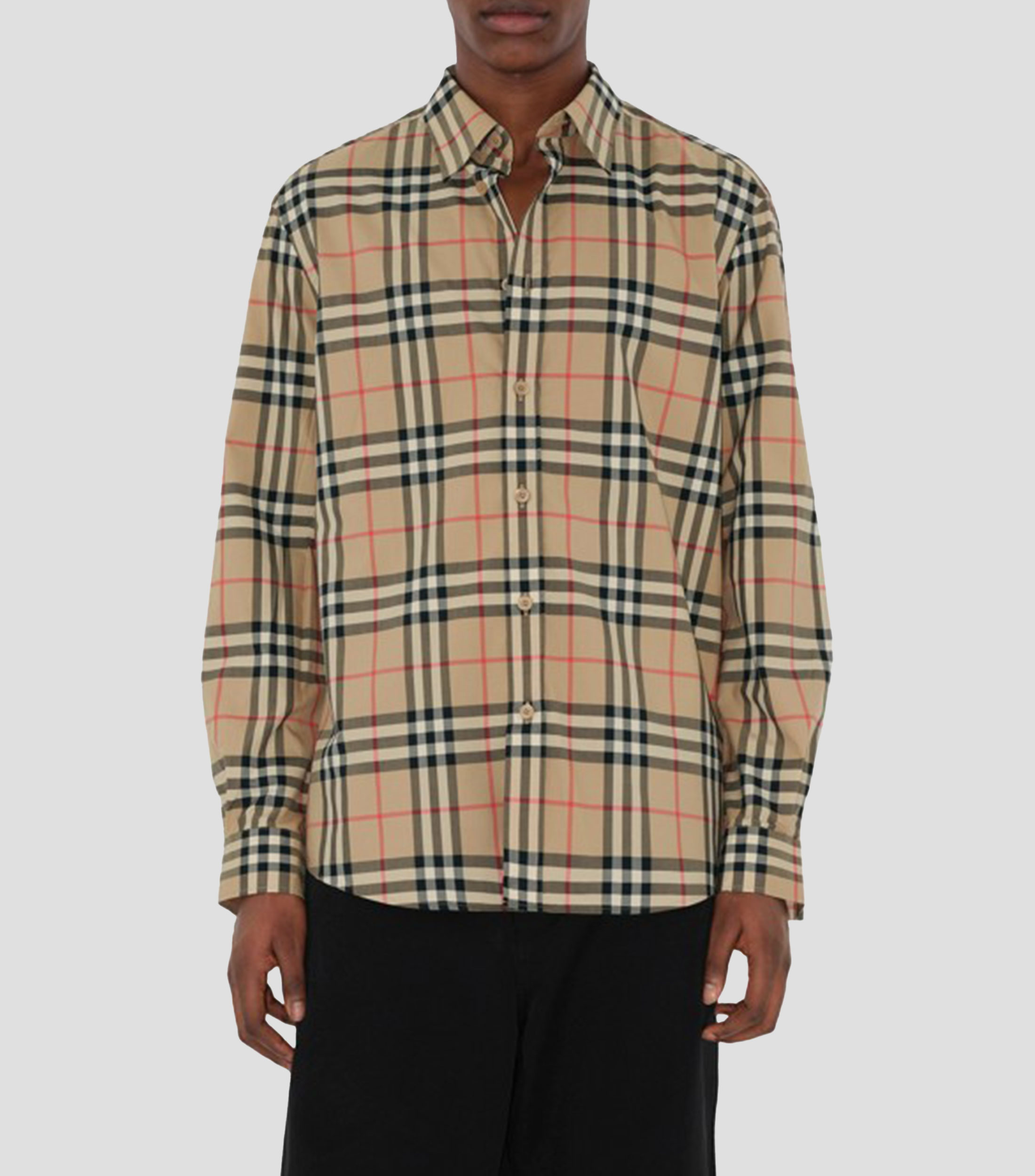 Camisa a cuadros manga larga Hombre