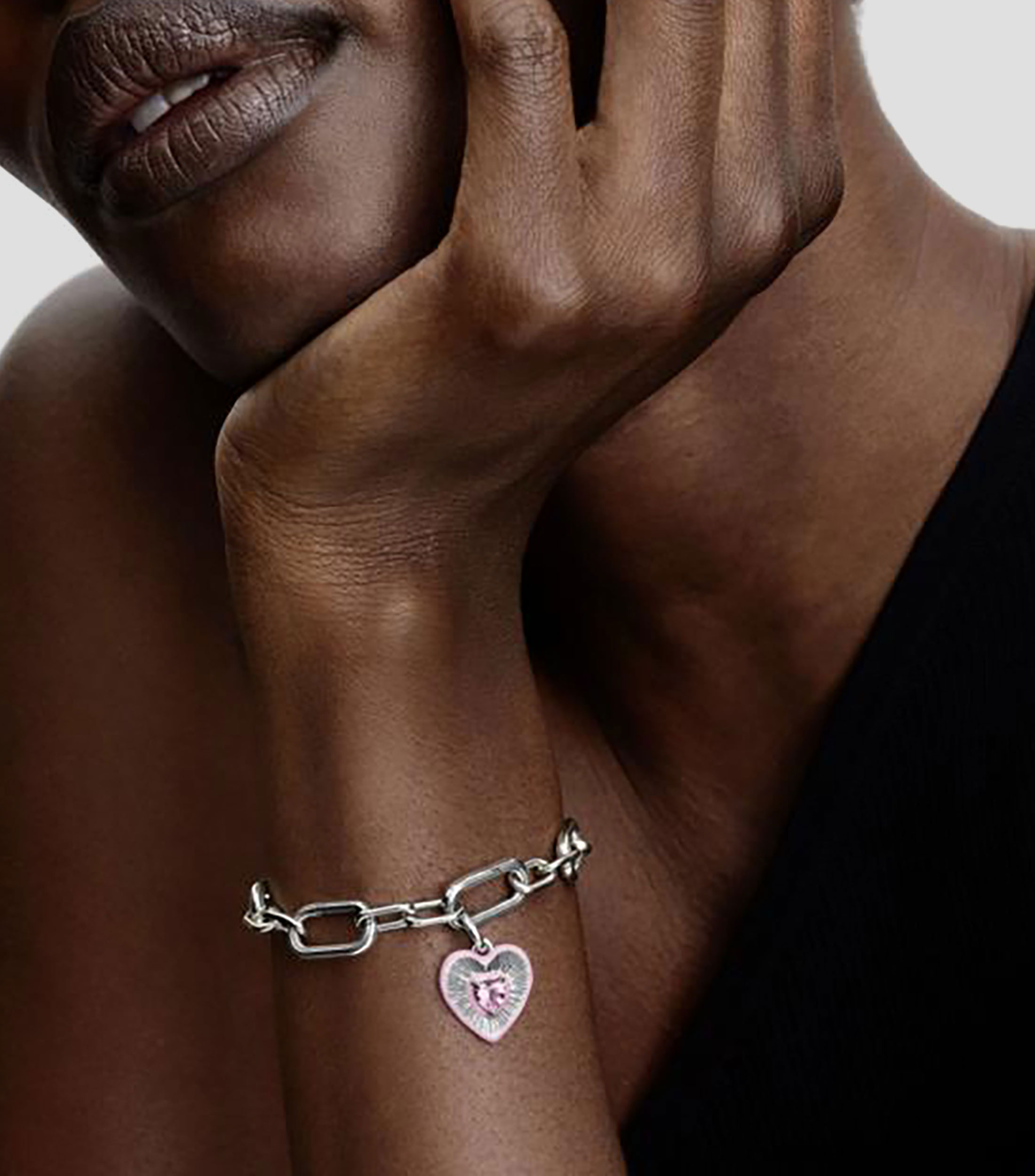 Charm de corazón en plata .925 con cristal Mujer