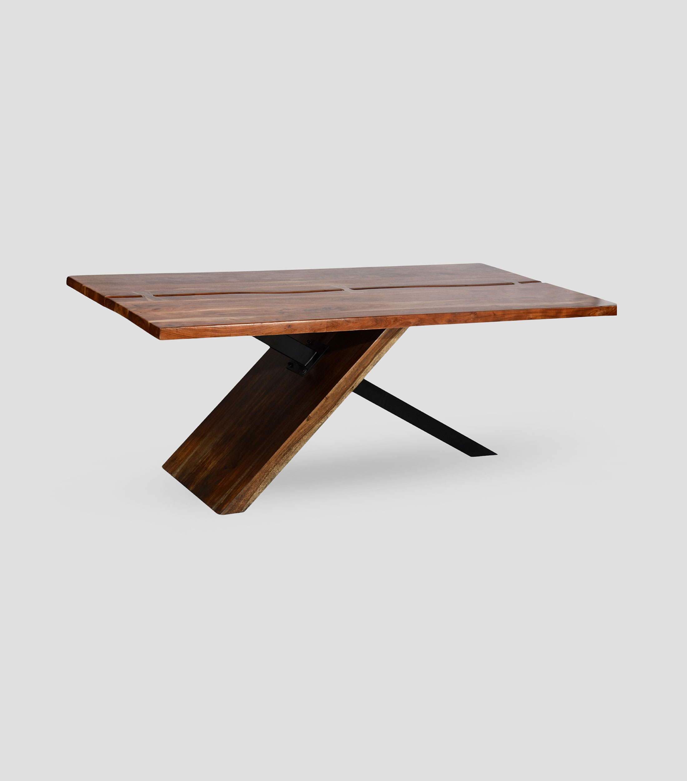 Mesa de centro en madera y hierro