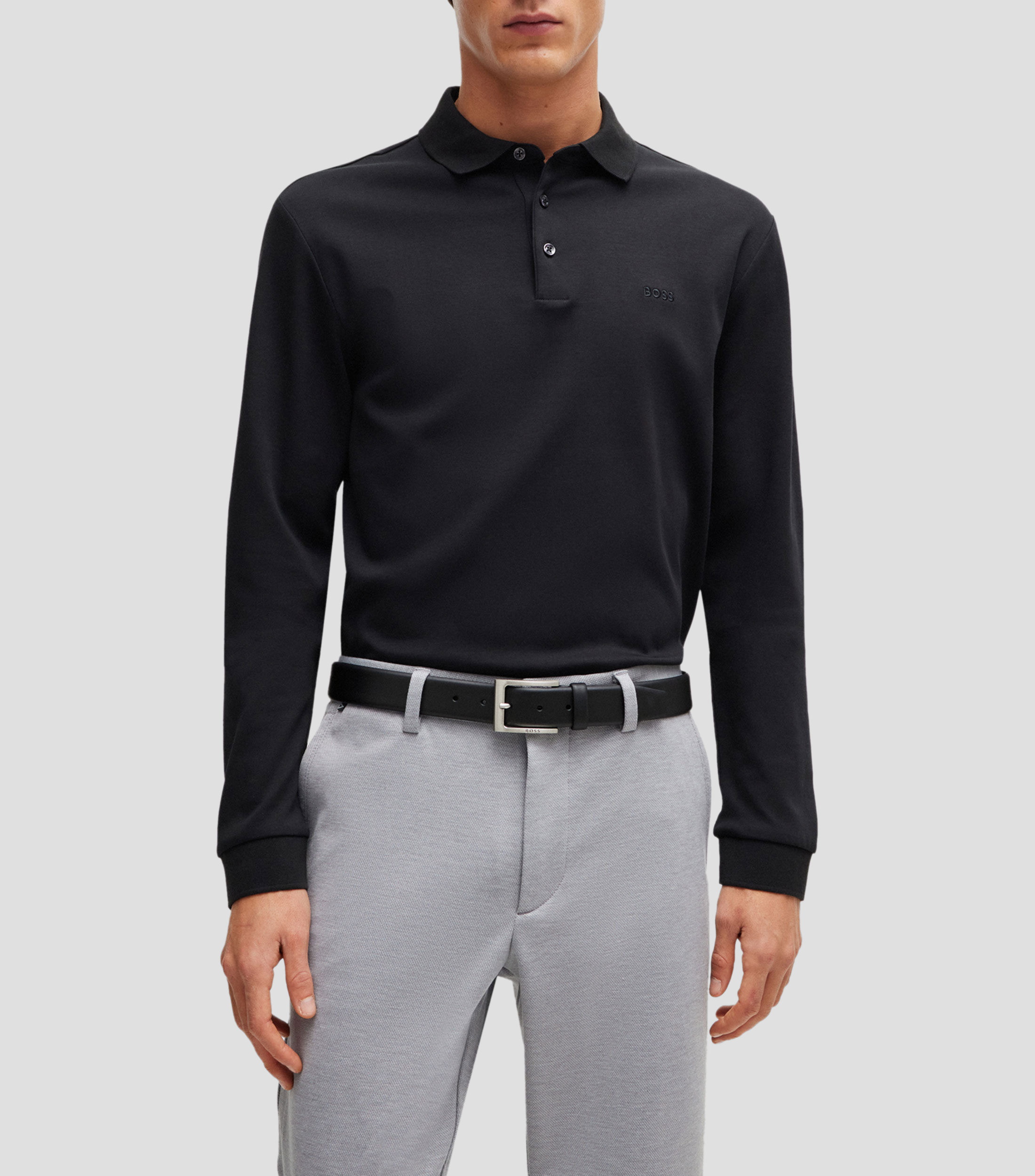 Cinturón de piel de napa con hebilla Hombre