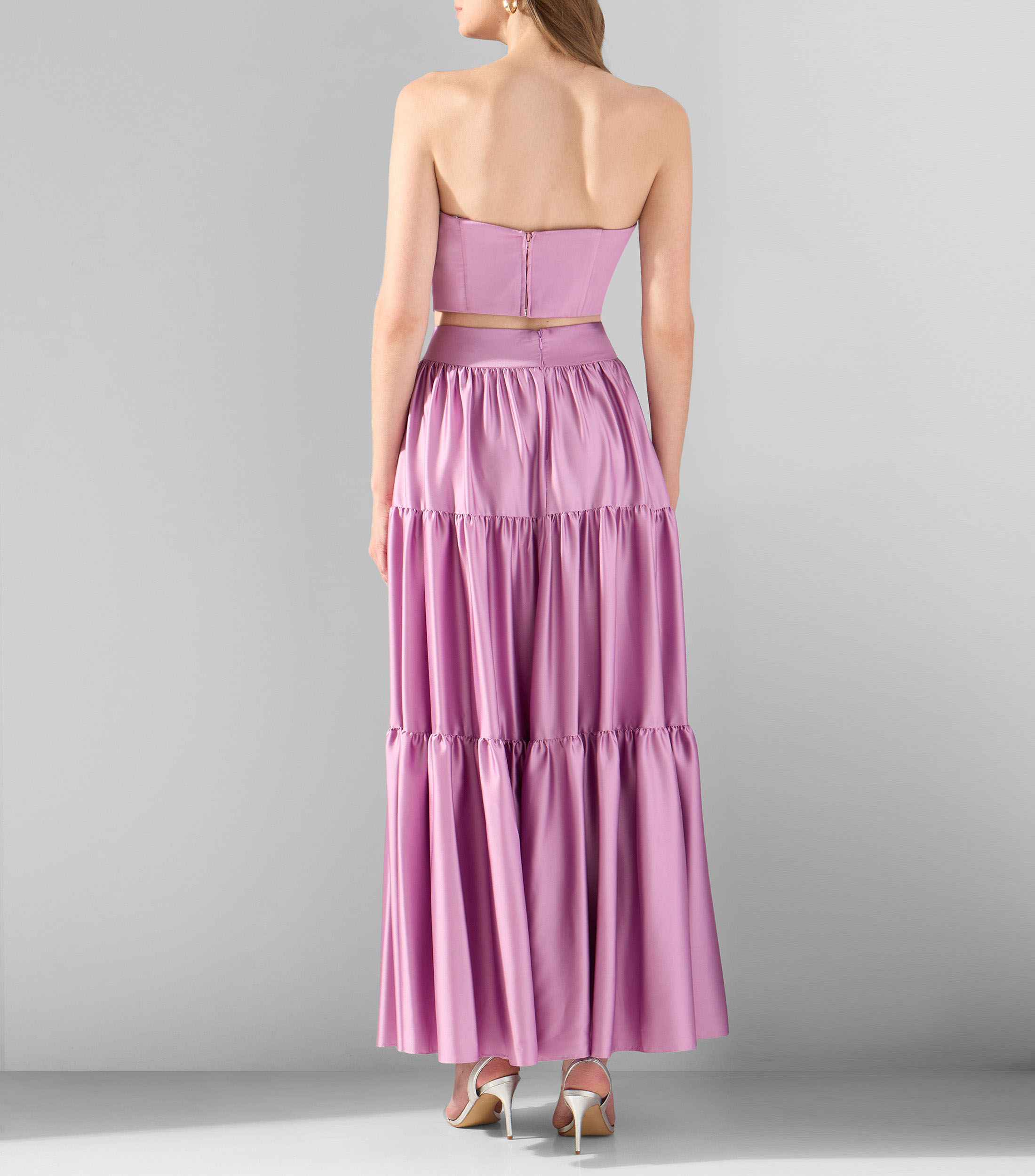Vestido largo liso Mujer