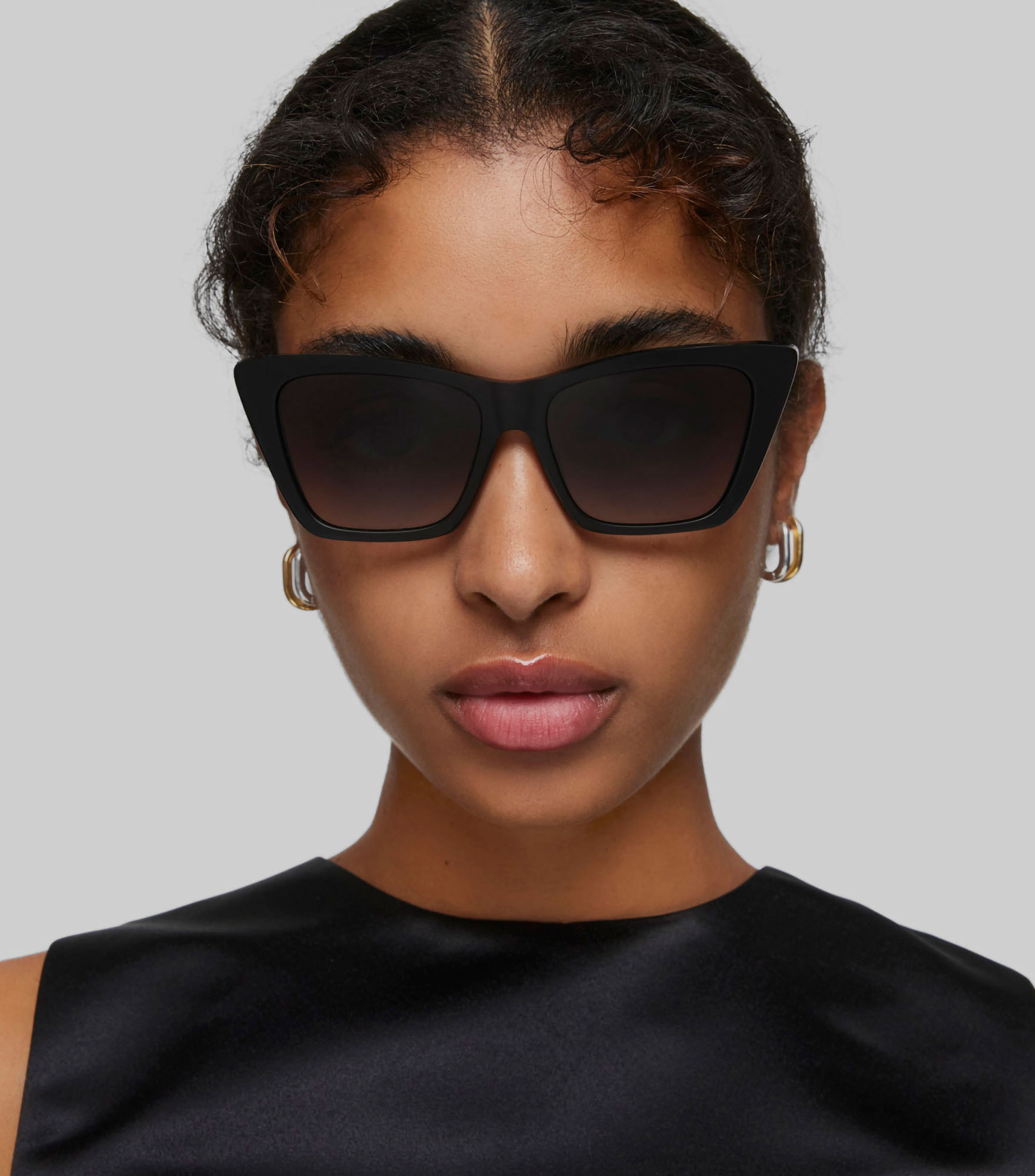 Lentes de sol cuadrados Negro Mujer