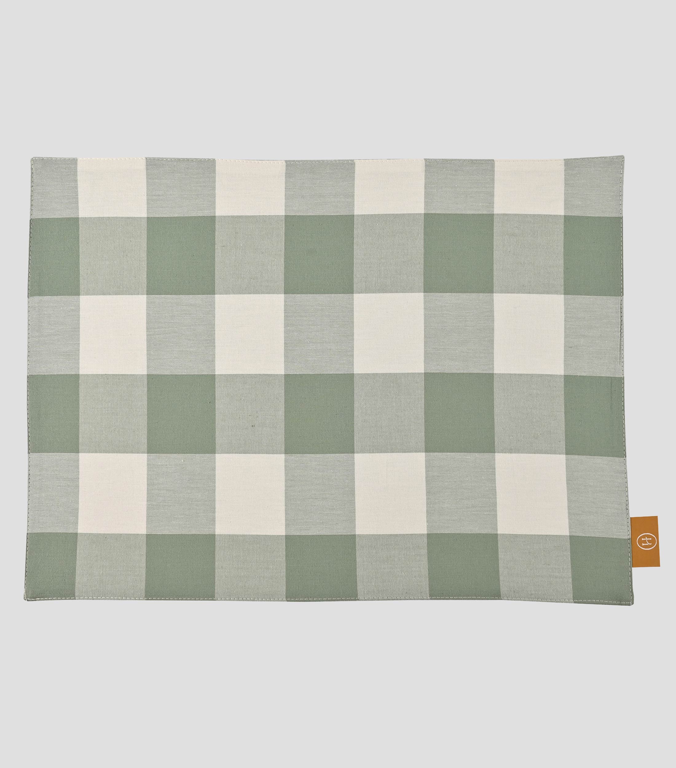 Mantel Individual con Cuadros Grandes Rectangular
