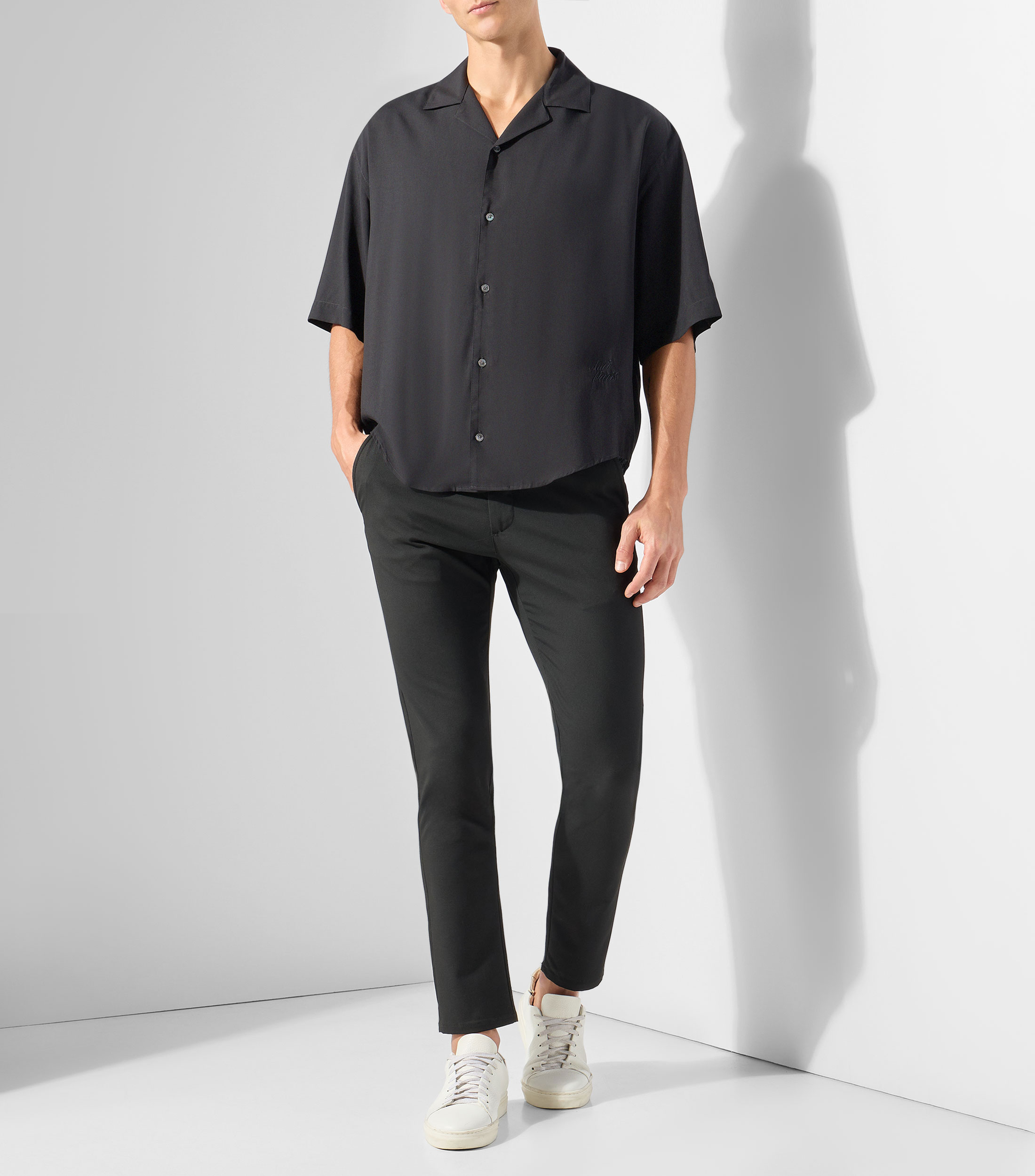 Camisa lisa con manga corta Hombre