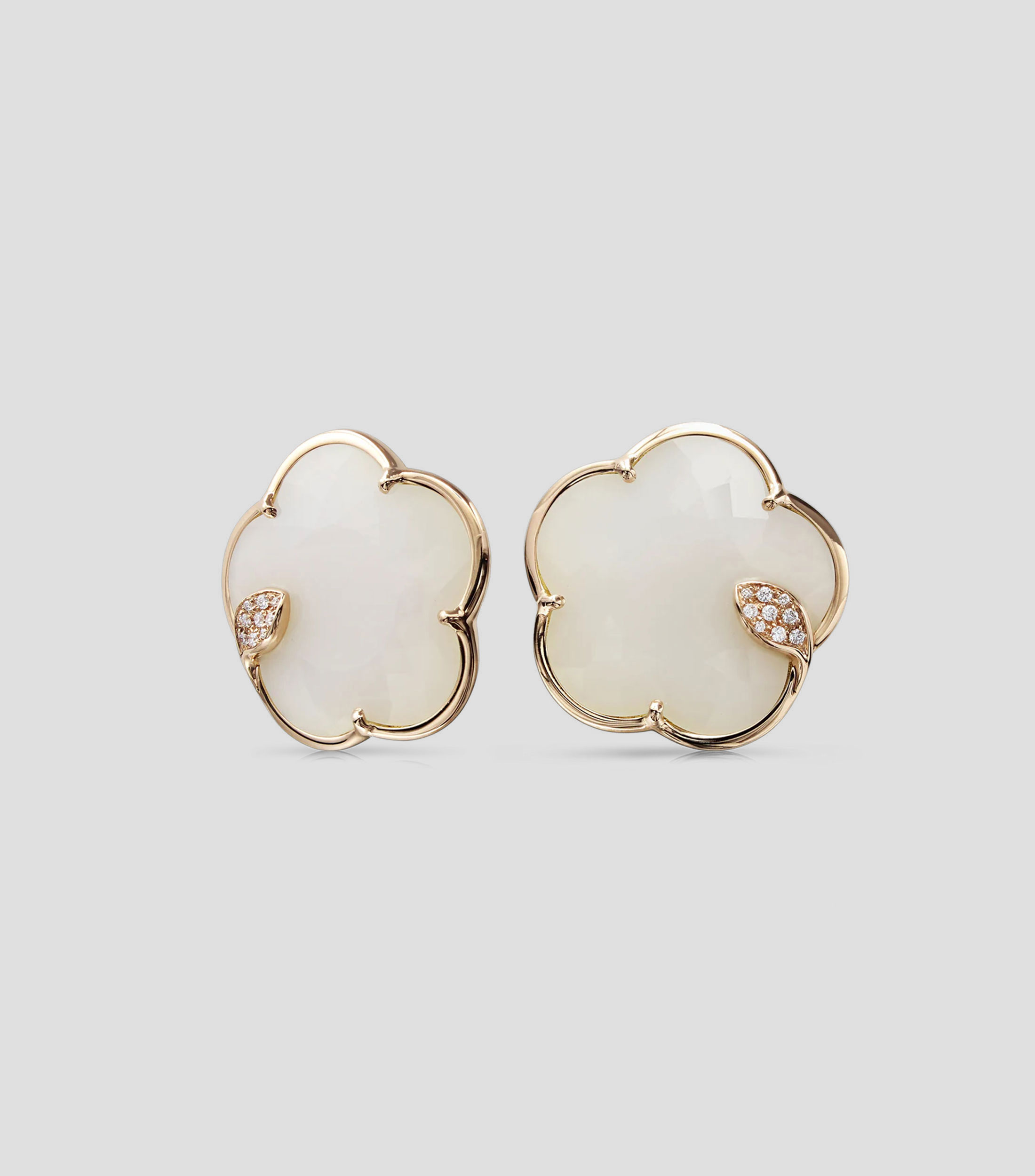 Aretes en oro rosa de 18 Kilates en forma de flor Ton Joli Mujer