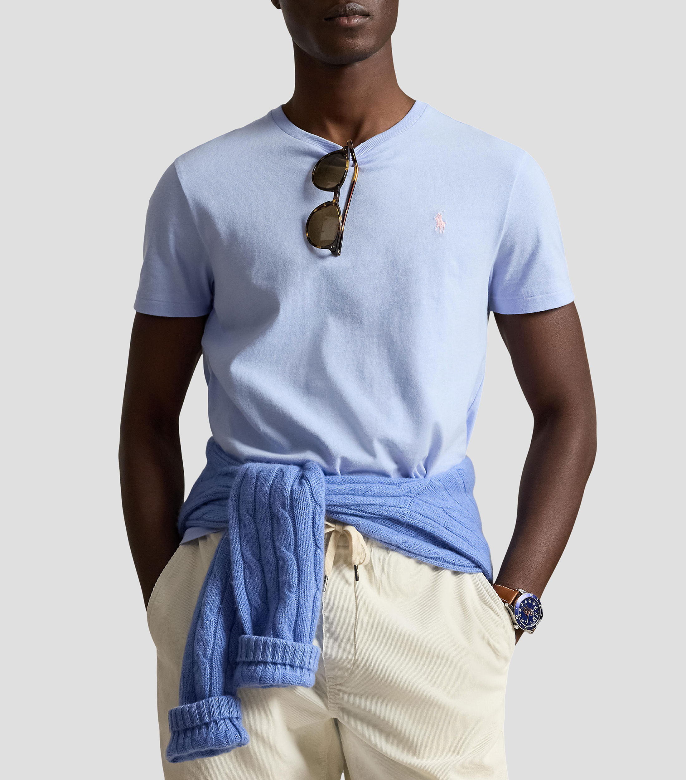 Playera cuello redondo manga corta lisa Hombre