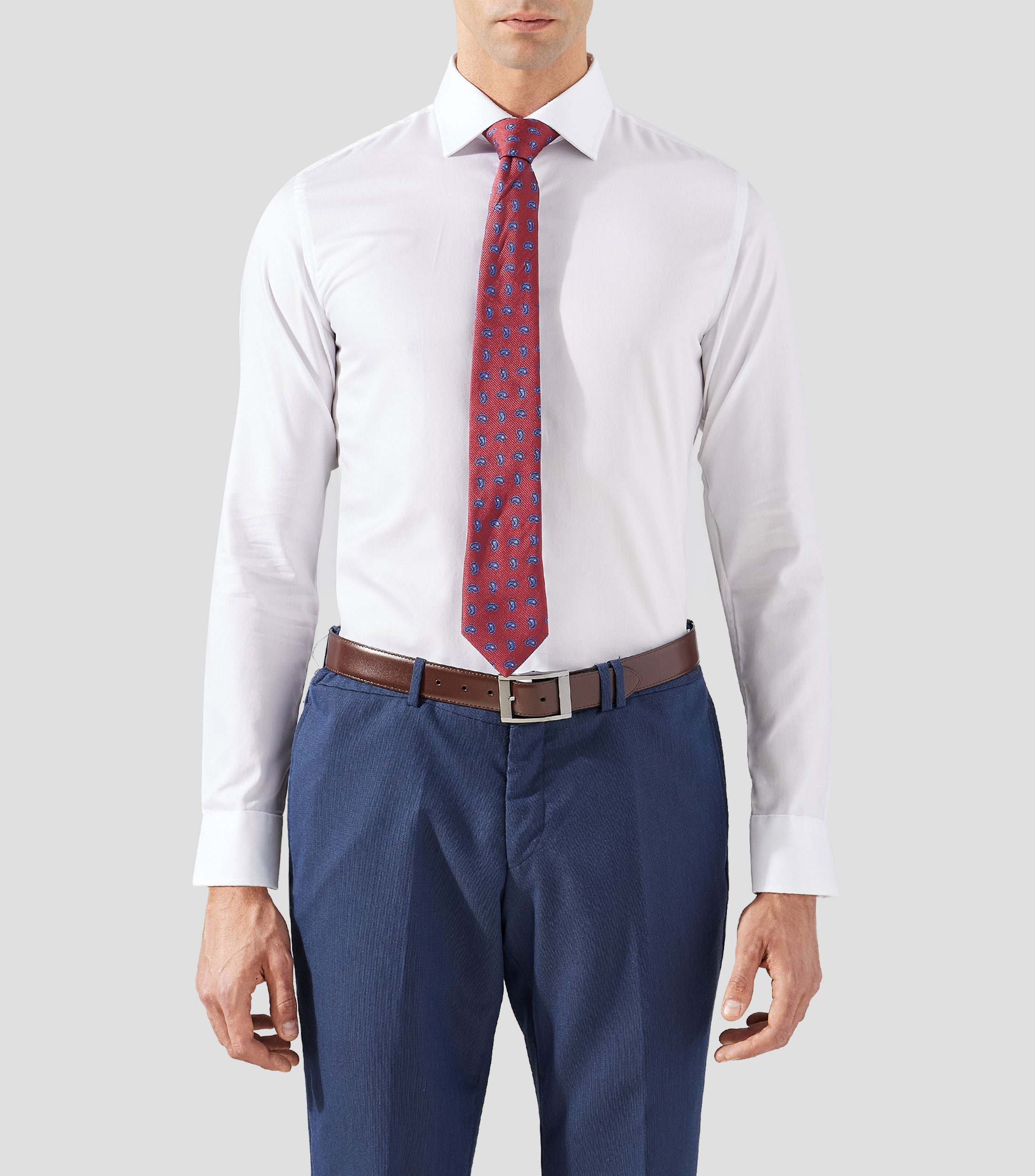 Camisa de vestir lisa manga larga Hombre