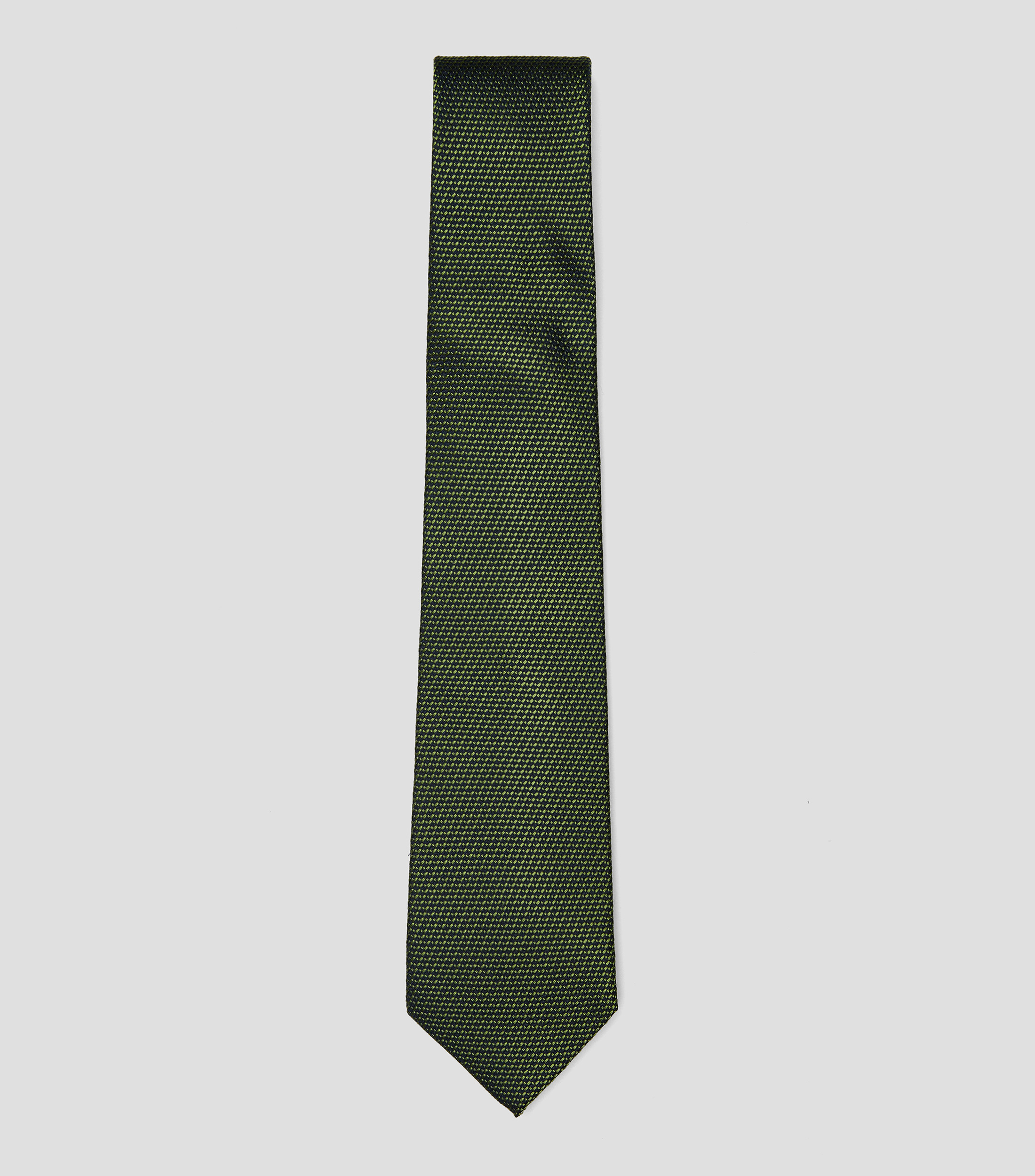 Corbata ancha en seda verde lisa Torino