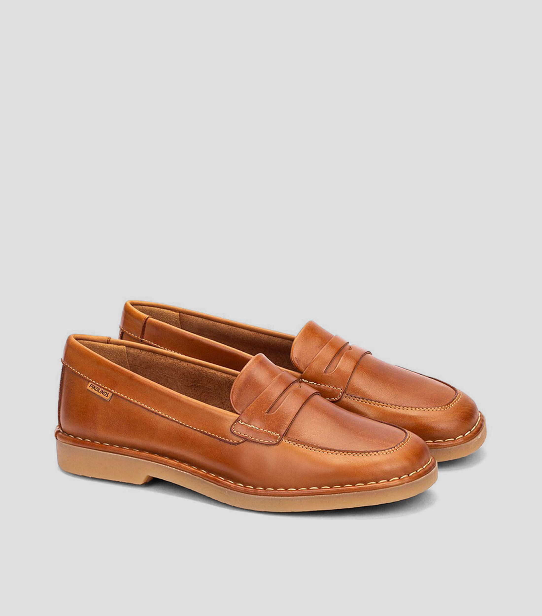 Mocasines en piel vacuna con cinta Mujer