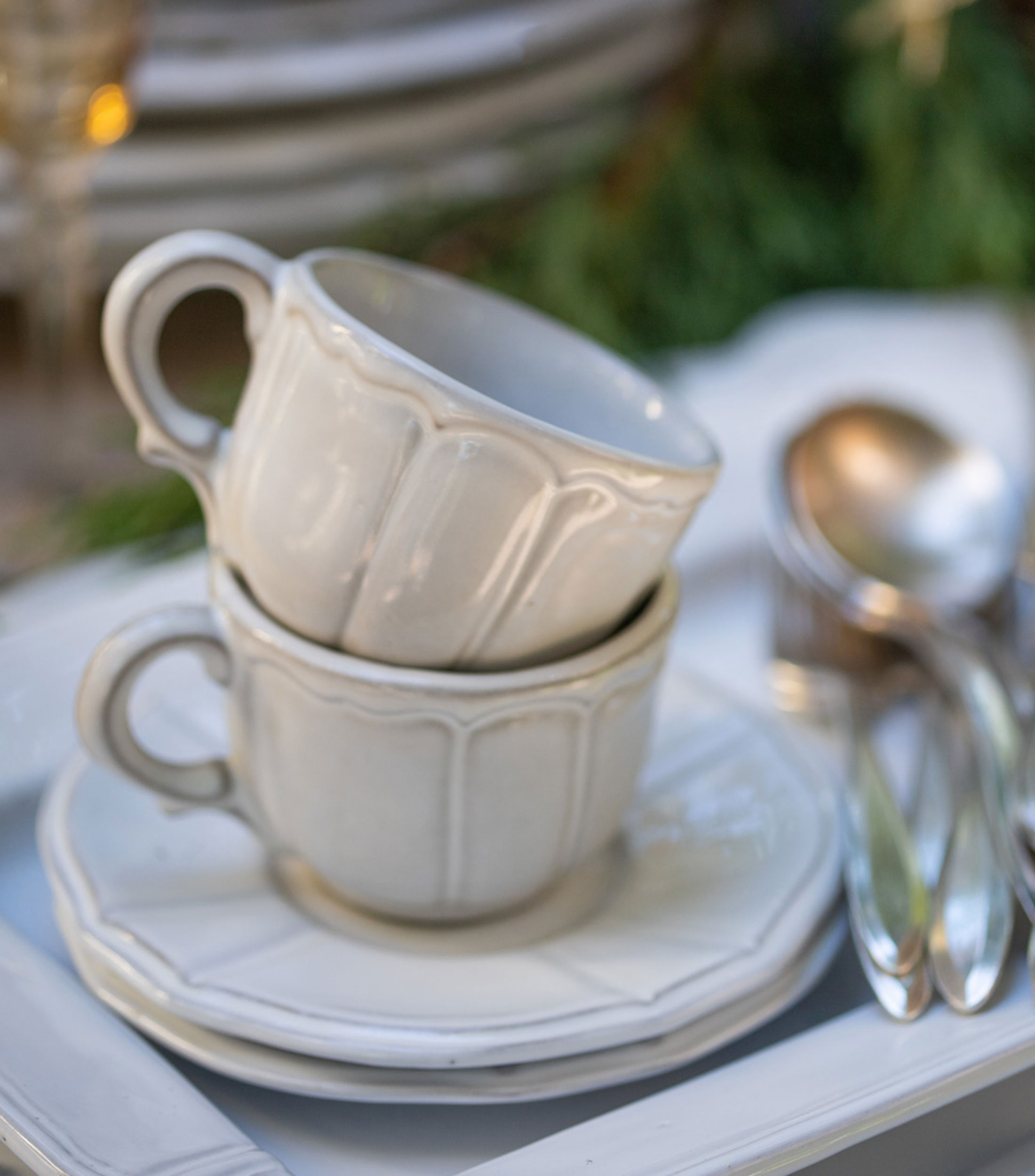 Taza para café Cantini blanca en cerámica, 140 ml