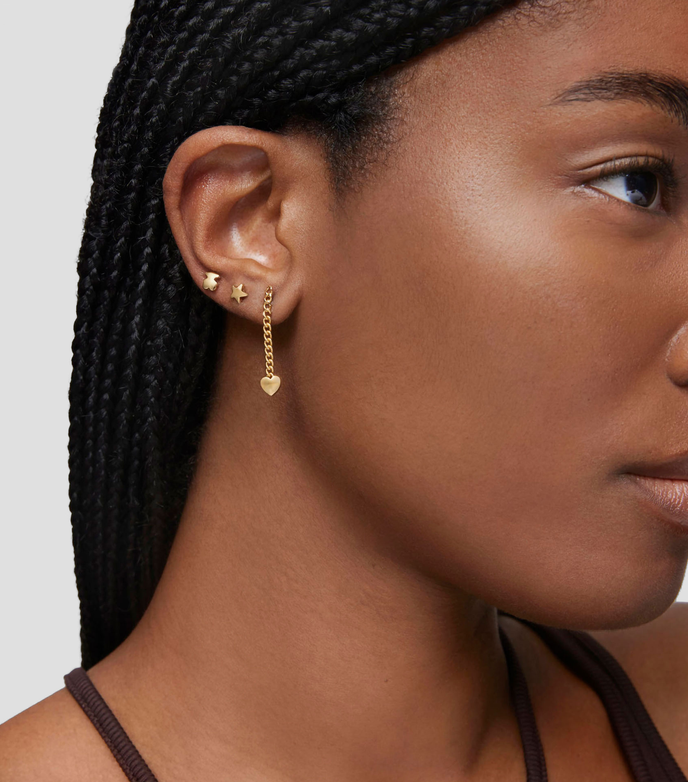 Aretes Largos en Plata .925 con un corazón Mujer