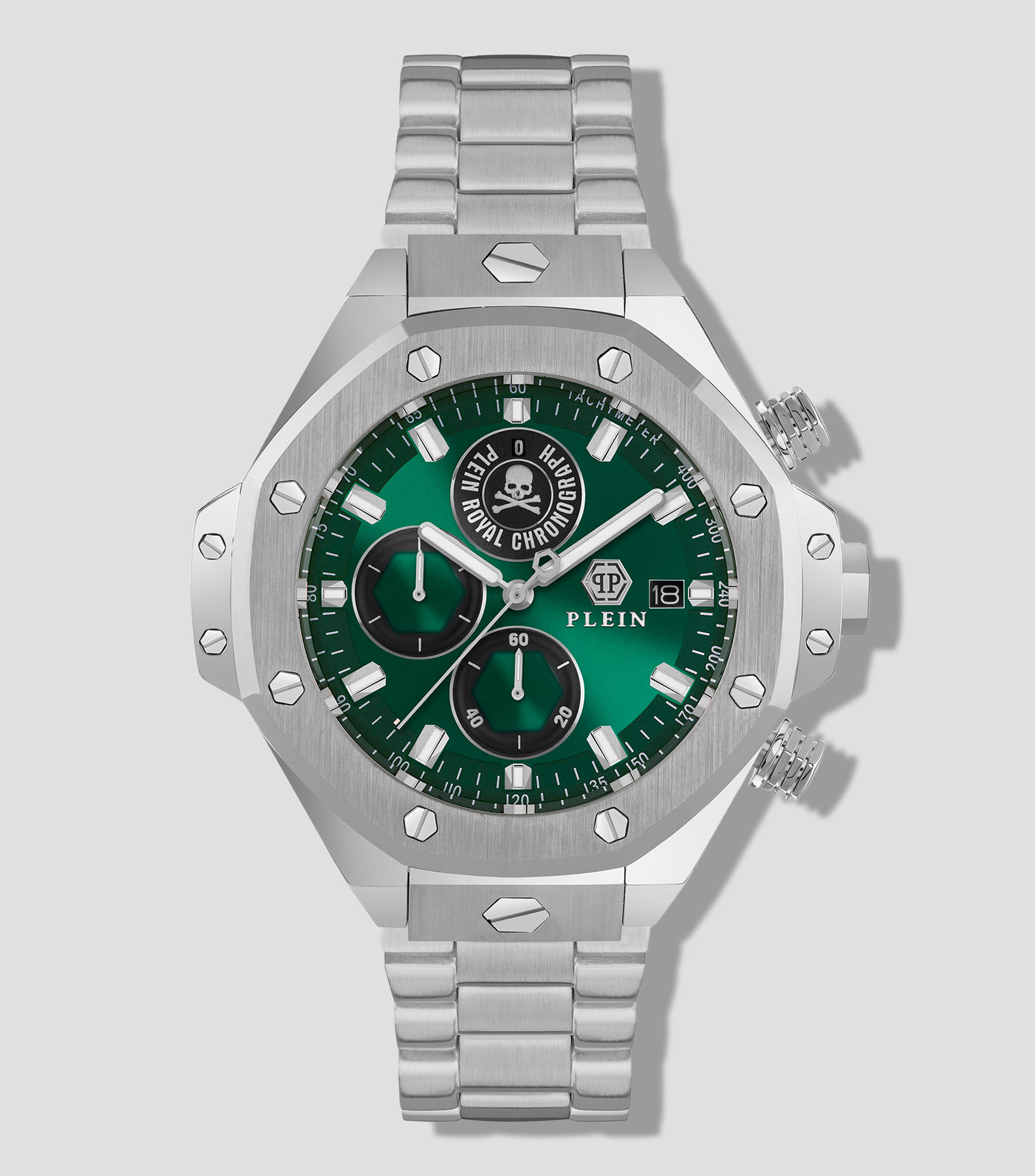 Reloj para Hombre Chrono Royal Casual Verde, Plateado